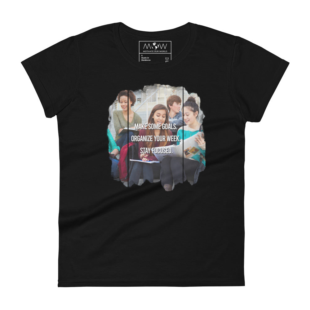 Make Some Goals Women’s Motivational Black T-Shirt
