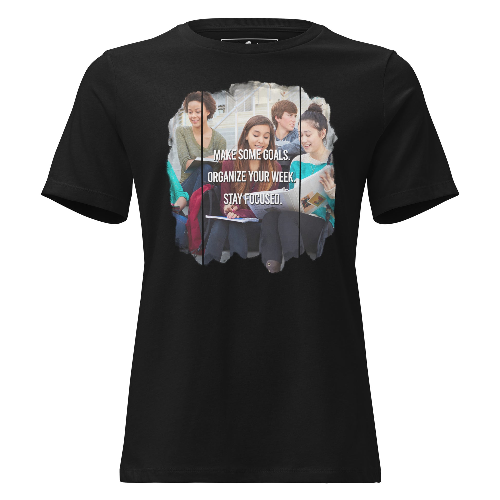 Make Some Goals Student Focus Black Motivational Women’s T-Shirt