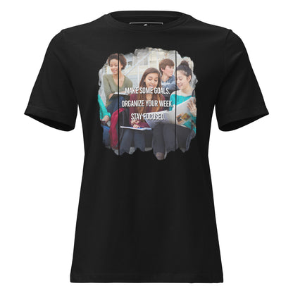 Make Some Goals Student Focus Black Motivational Women’s T-Shirt