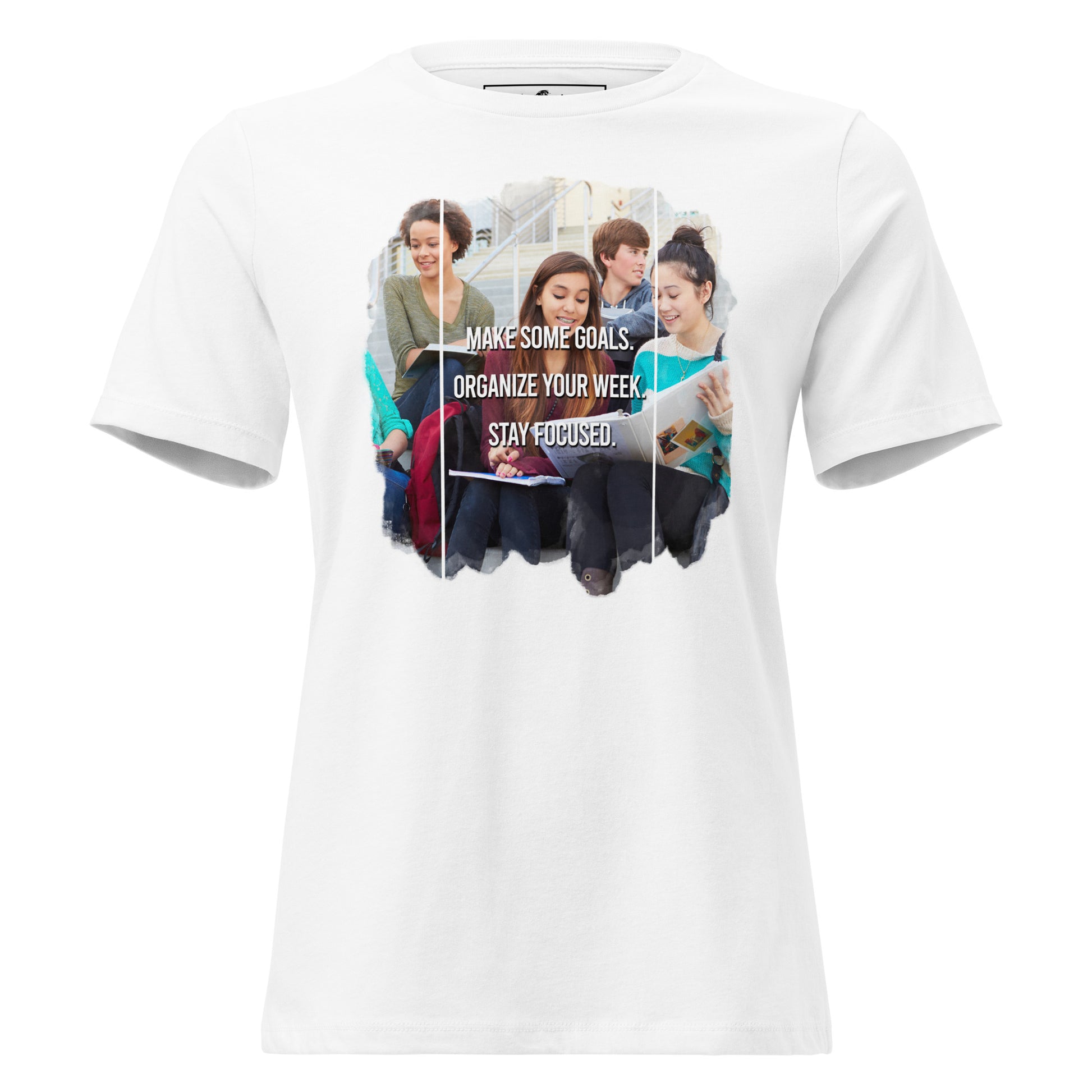 Make Some Goals Student Focus White Motivational Women’s T-Shirt