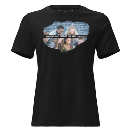 Make Some Goals Study Group Black Motivational Women’s T-Shirt