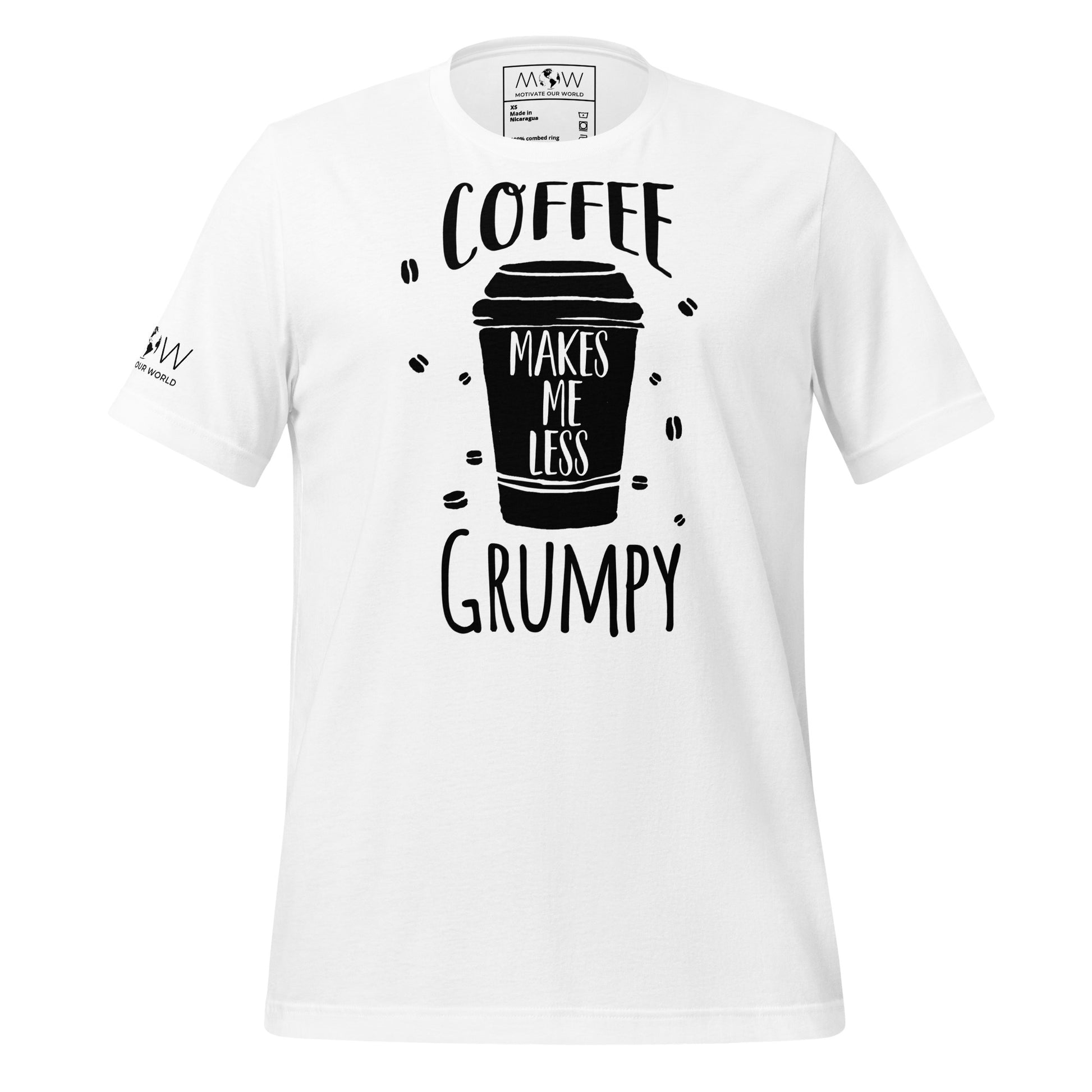 Makes Me Less Grumpy Men's Motivational White T-Shirt