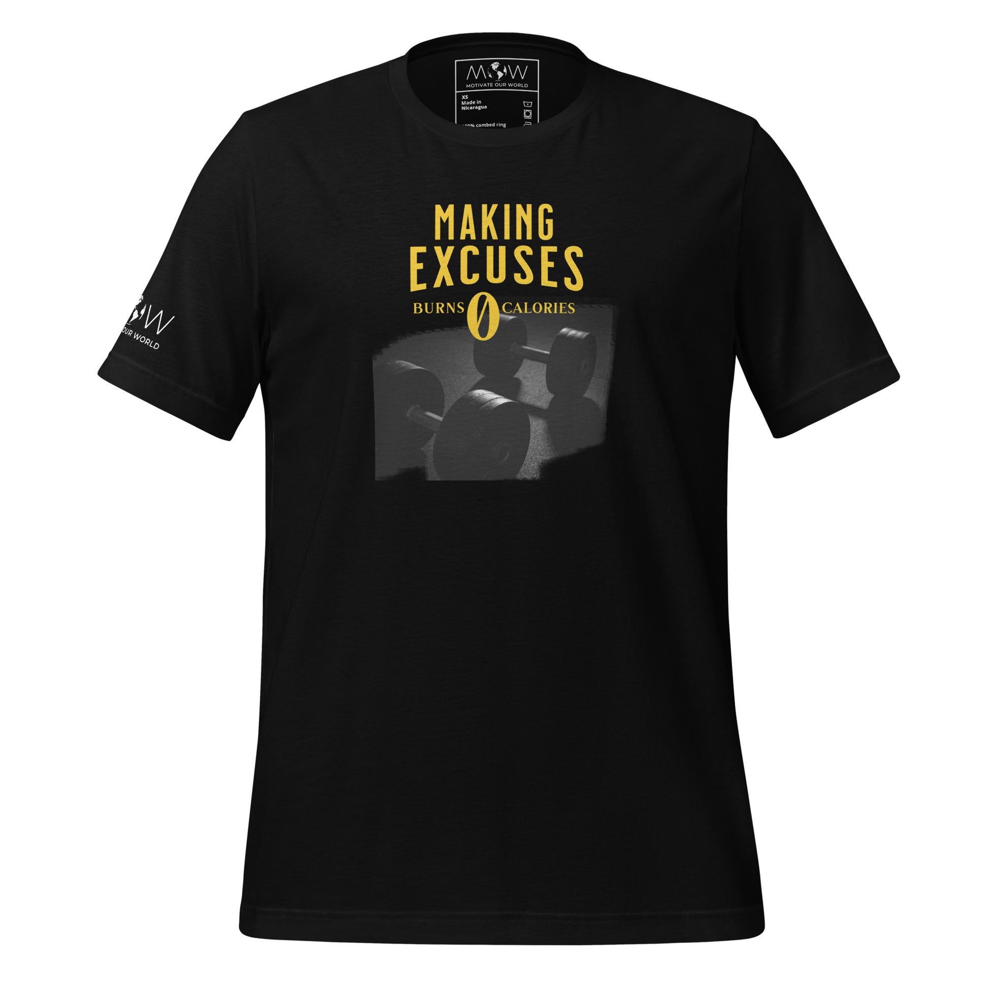 Making Excuses Burns 0 Calories Men's Motivational Black T-Shirt