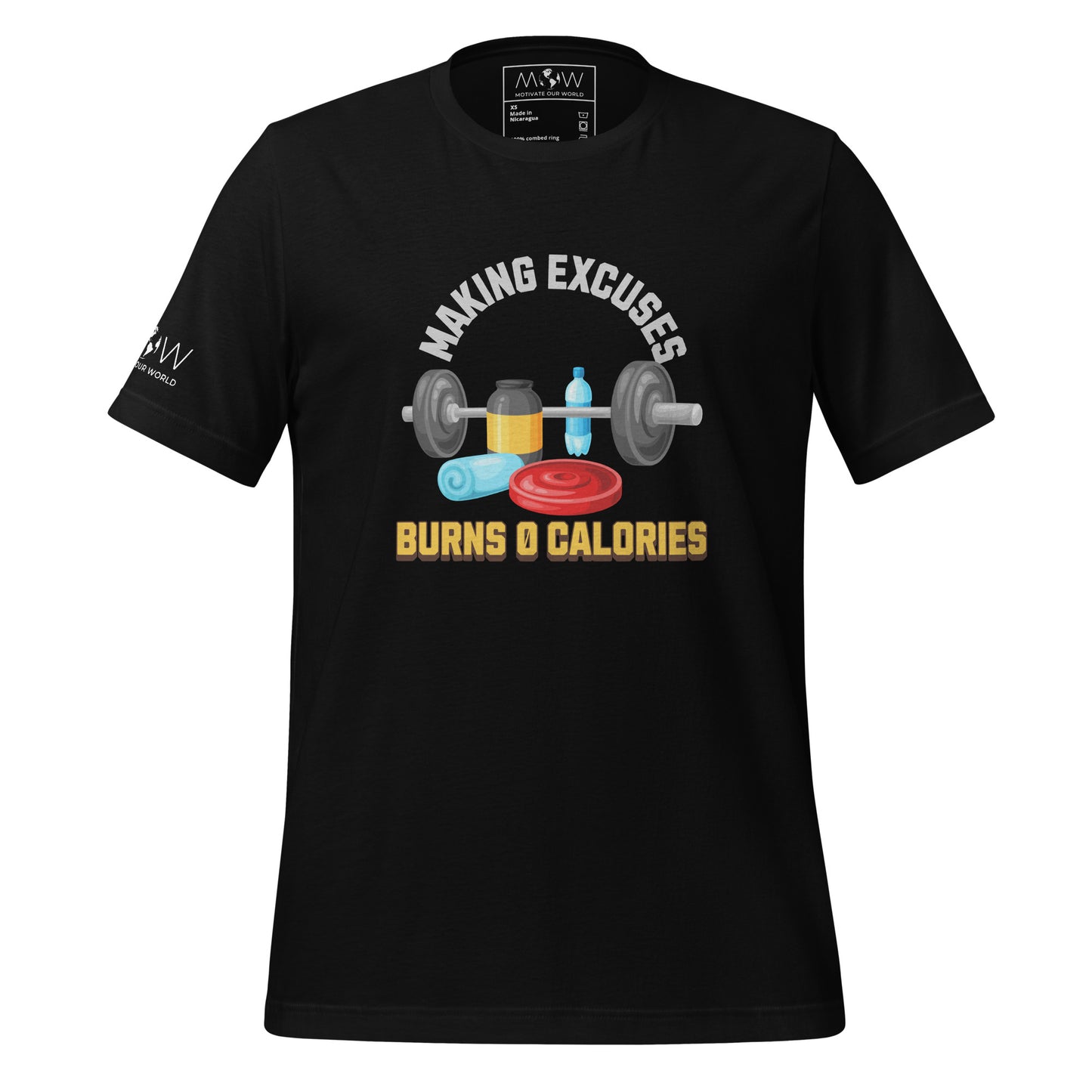 Making Excuses Burns 0 Calories Men's Motivational Black T-Shirt