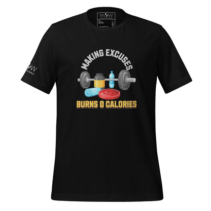 Making Excuses Burns 0 Calories Men's Motivational Black T-Shirt