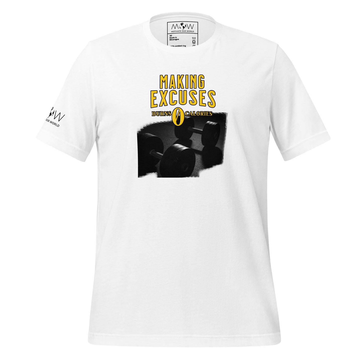 Making Excuses Burns 0 Calories Men's Motivational White T-Shirt