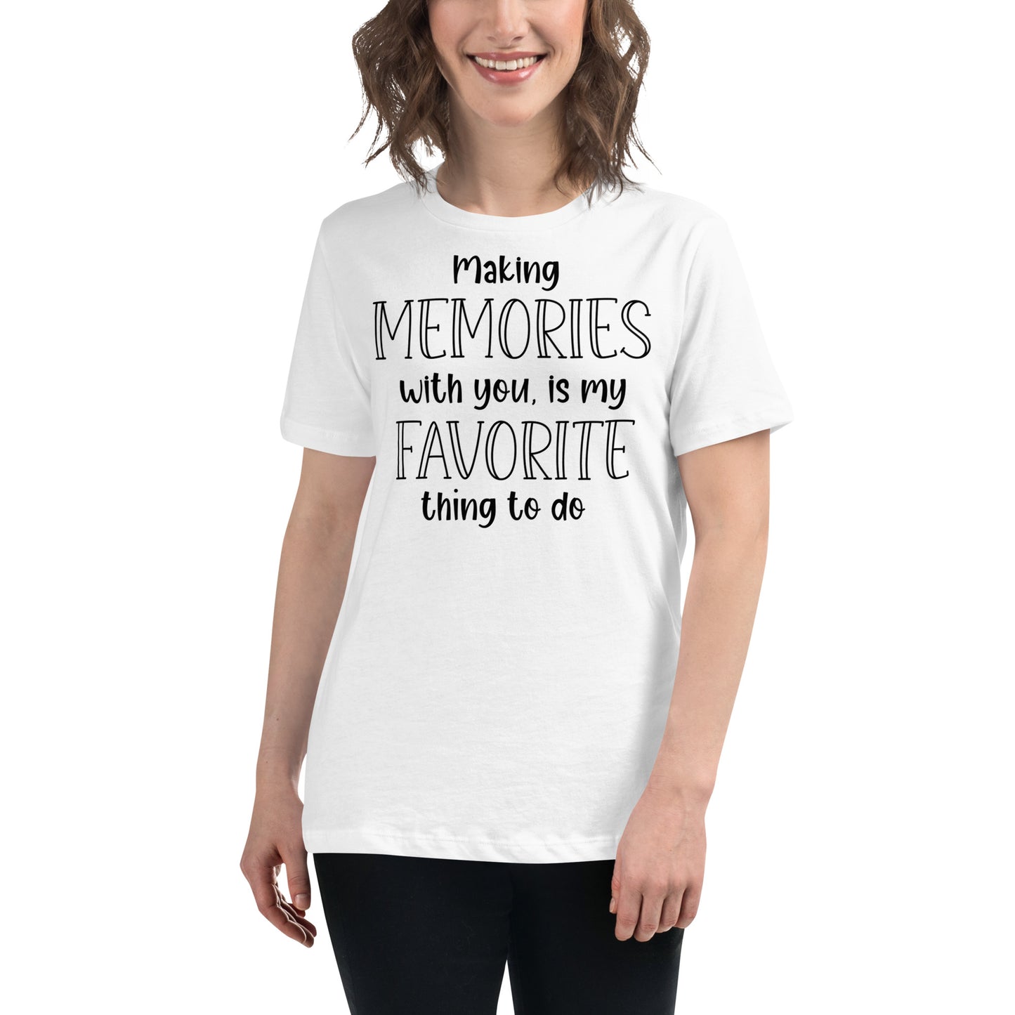 Making Memories White Motivational Women’s T-Shirt Lifestyle