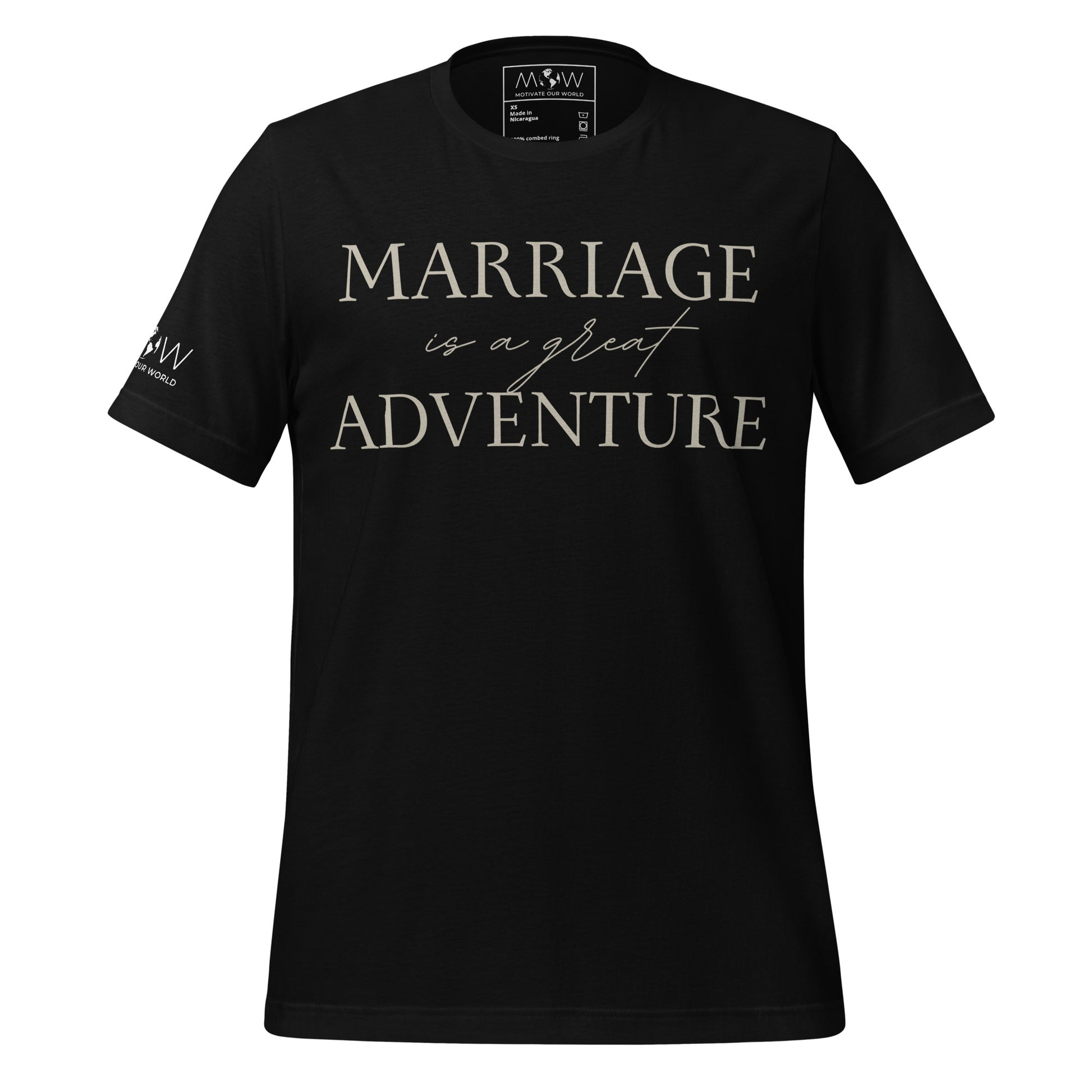 Marriage Is a Great Adventure Black Motivational Men's T-Shirt