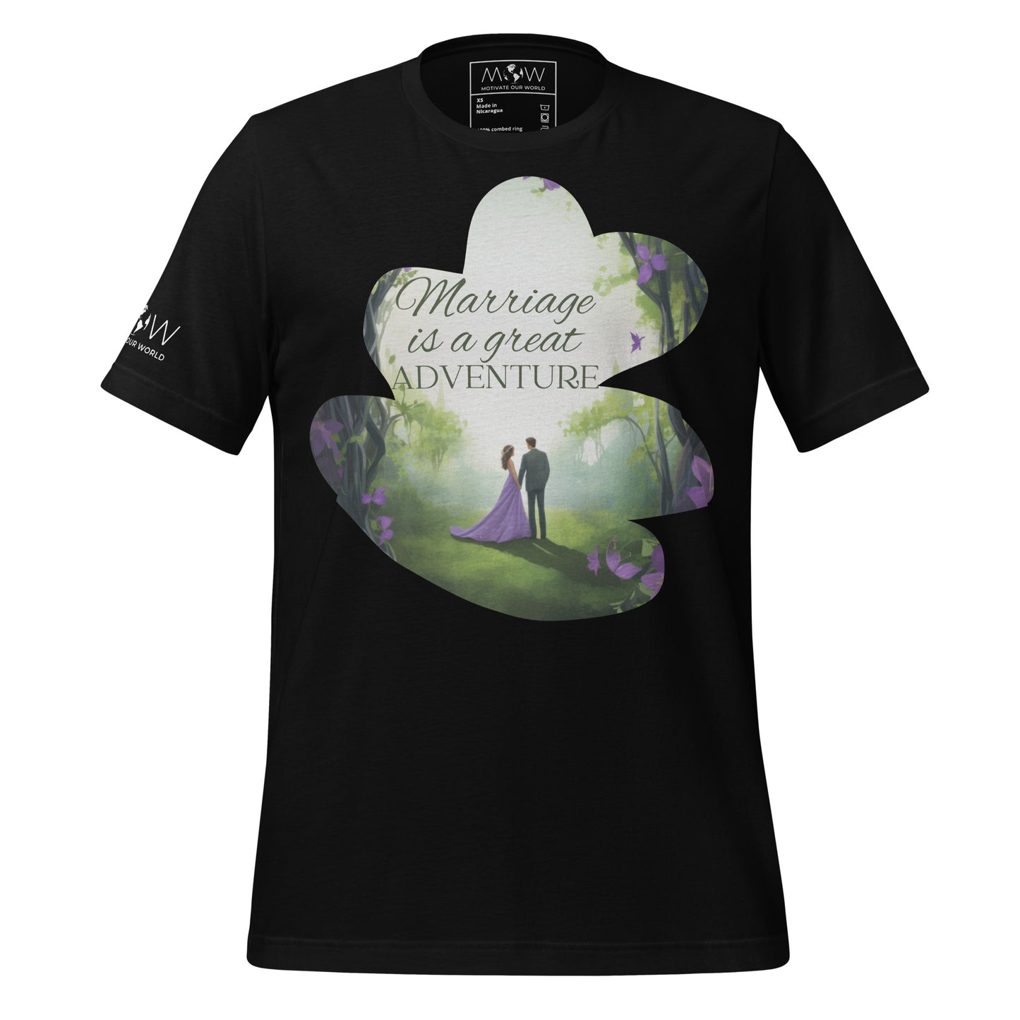 Marriage Is a Great Adventure – Enchanted Forest Edition Black Motivational Men's T-Shirt