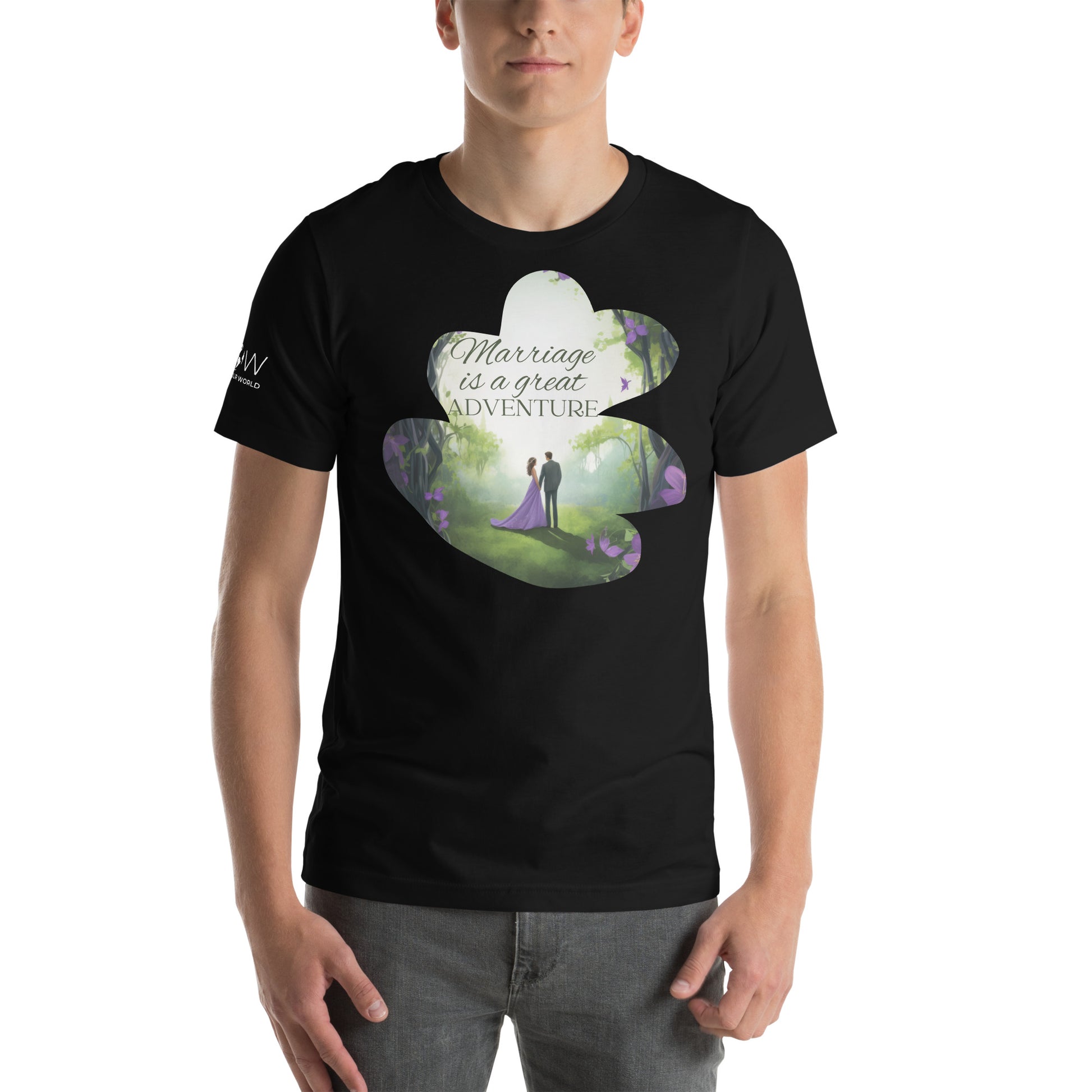 Marriage Is a Great Adventure – Enchanted Forest Edition Black Motivational Men's T-Shirt