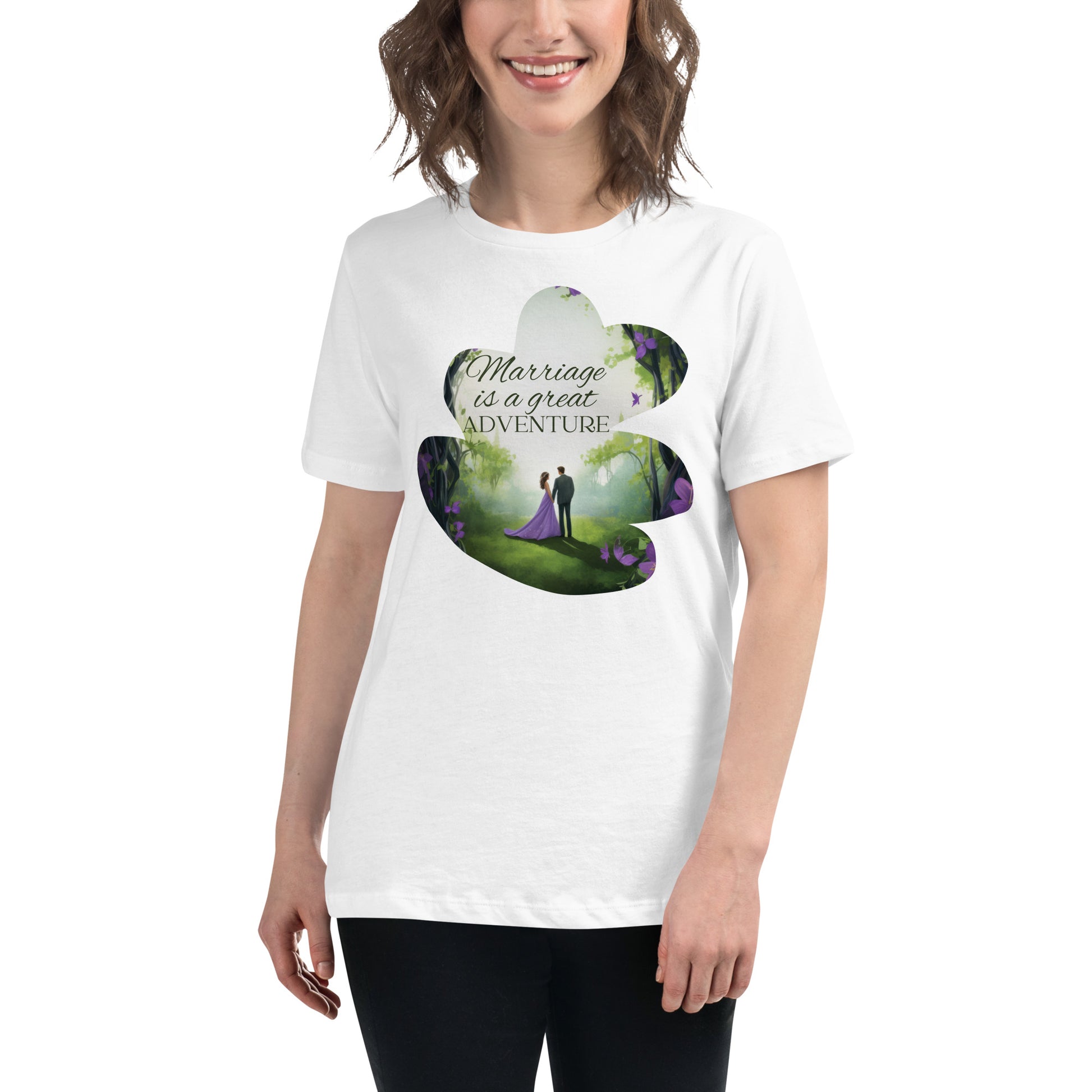 Marriage Is a Great Adventure – Enchanted Forest Edition White Motivational Women’s T-Shirt Lifestyle