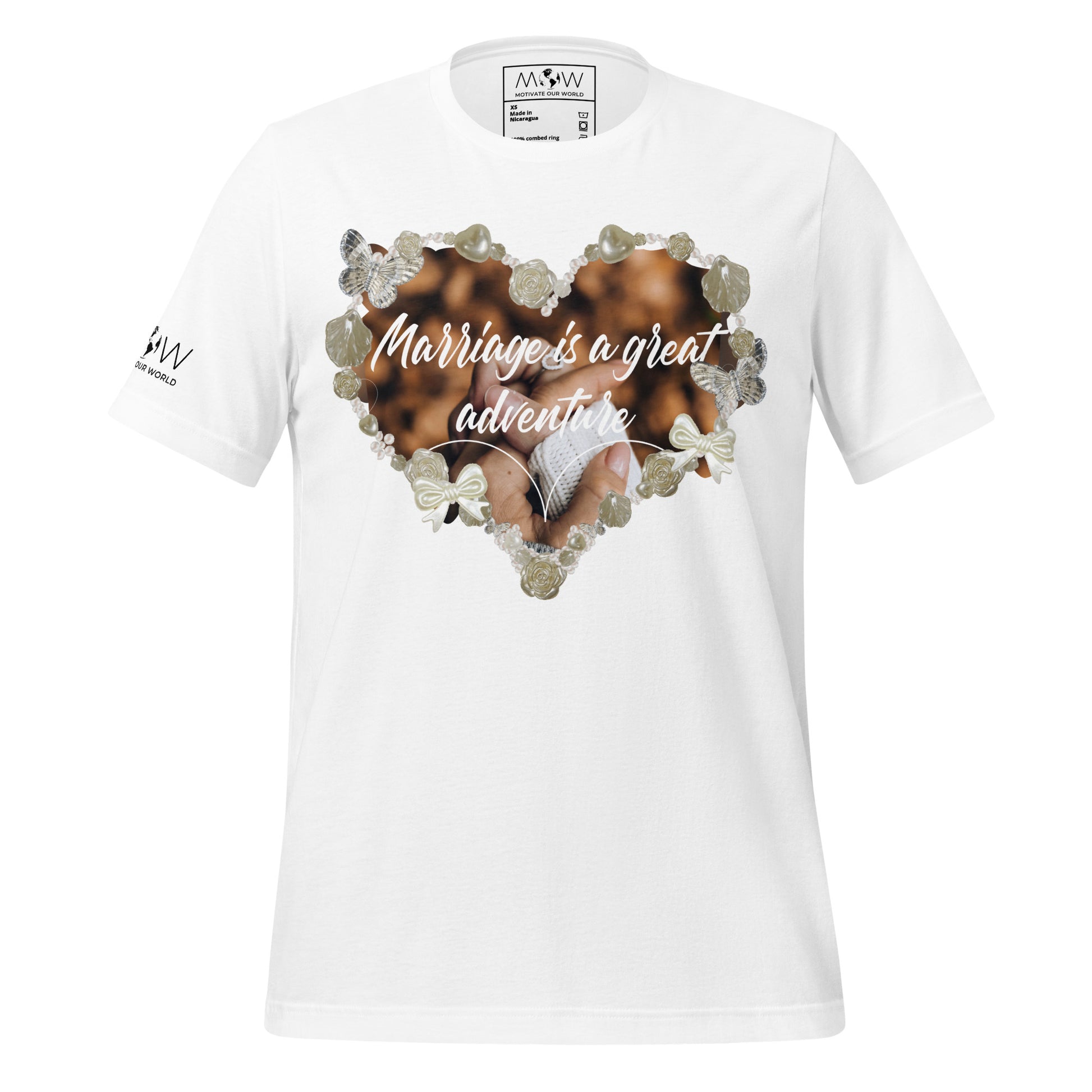 Marriage Is a Great Adventure – Keepsake Heart Edition White Motivational Men's T-Shirt