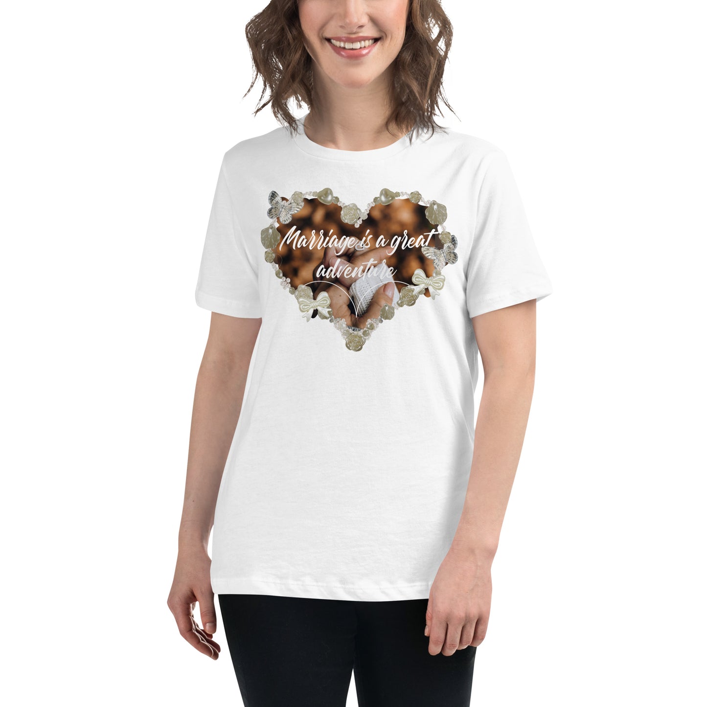 Marriage Is a Great Adventure – Keepsake Heart Edition White Motivational Women’s T-Shirt Lifestyle
