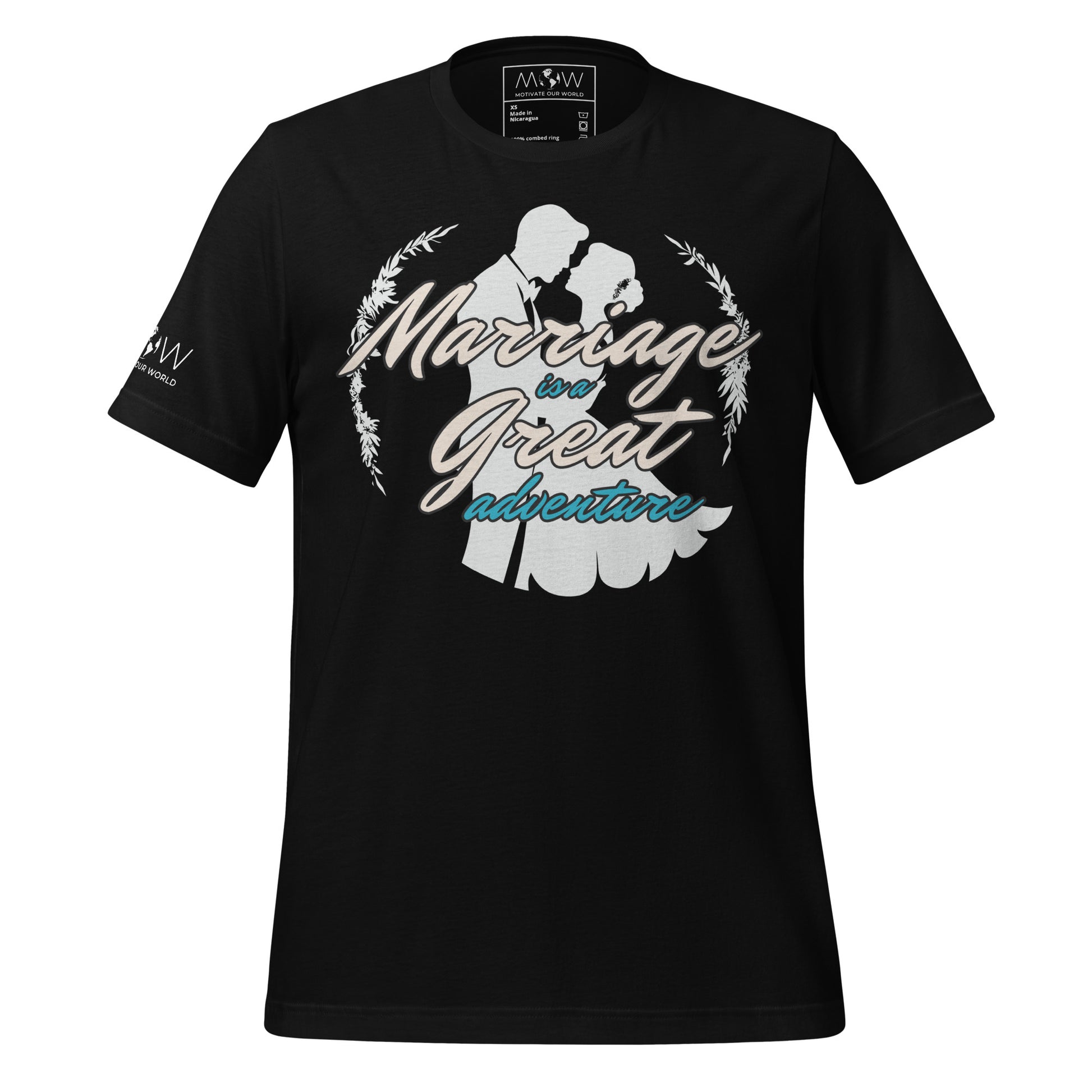 Marriage Is a Great Adventure – Retro Romance Edition Black Motivational Men's T-Shirt