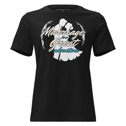 Marriage Is a Great Adventure – Retro Romance Edition Black Motivational Women’s T-Shirt