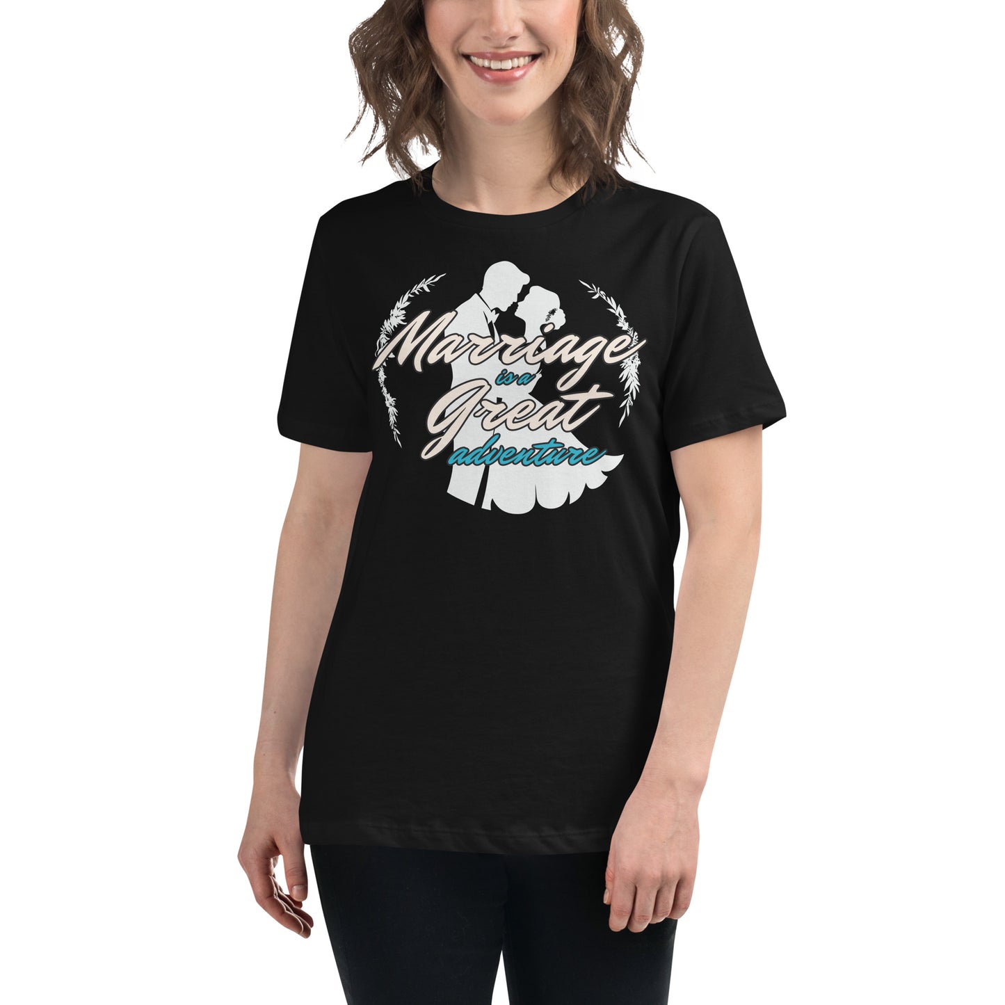 Marriage Is a Great Adventure – Retro Romance Edition Black Motivational Women’s T-Shirt Lifestyle