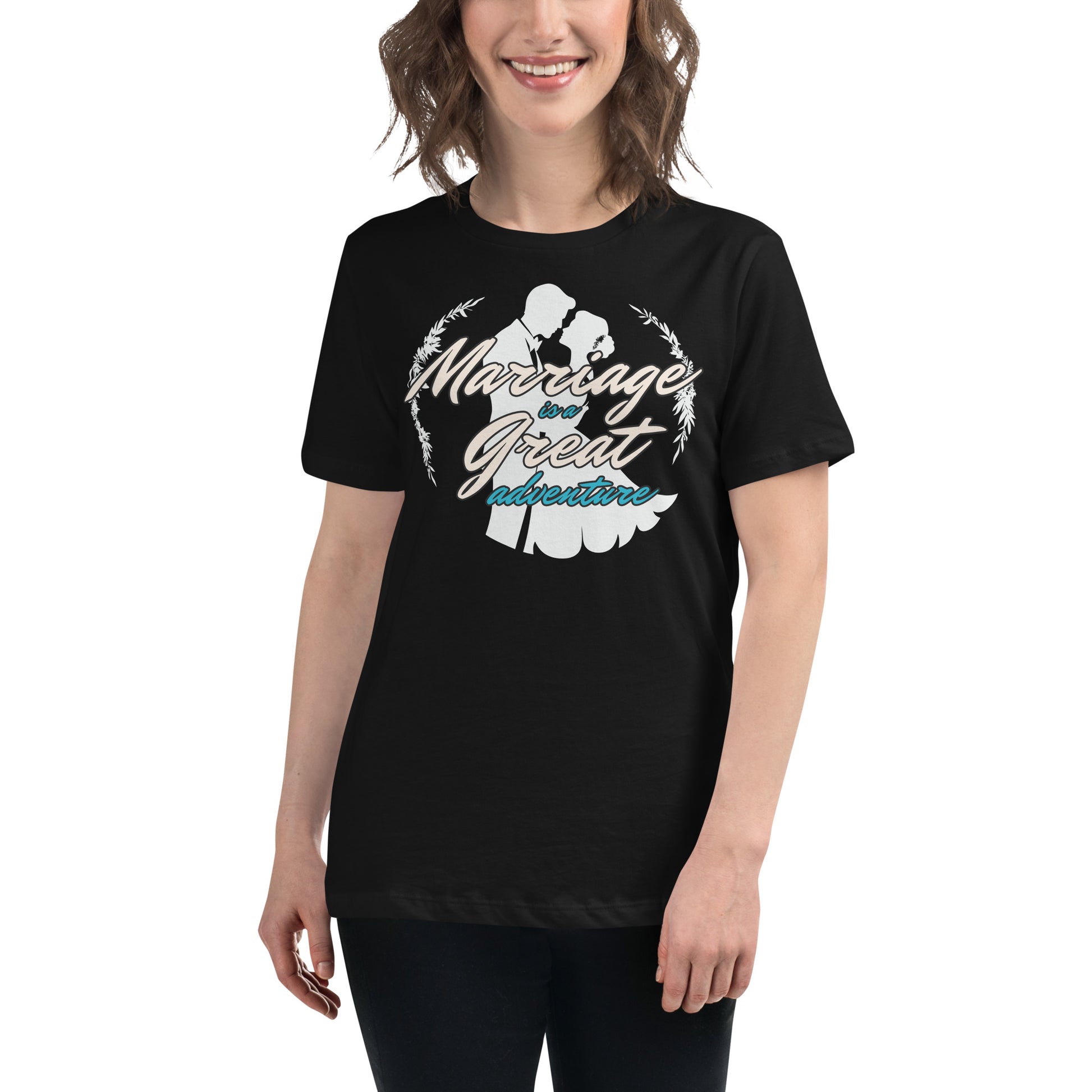 Marriage Is a Great Adventure – Retro Romance Edition Black Motivational Women’s T-Shirt Lifestyle