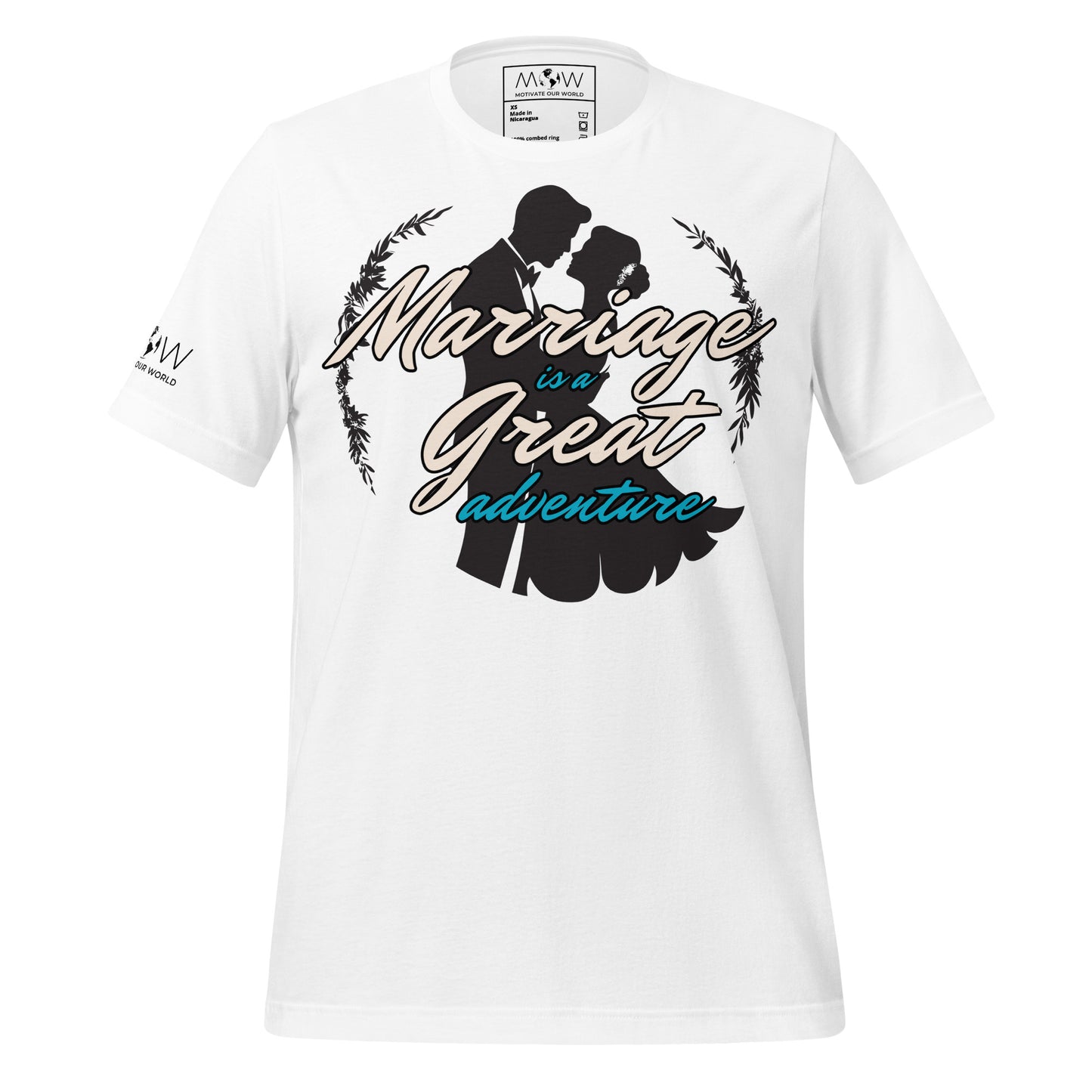 Marriage Is a Great Adventure – Retro Romance Edition White Motivational Men's T-Shirt
