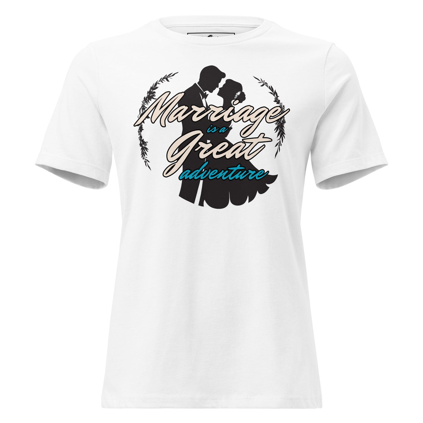 Marriage Is a Great Adventure – Retro Romance Edition White Motivational Women’s T-Shirt