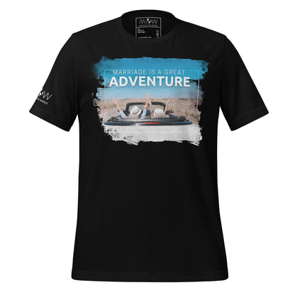 Marriage Is a Great Adventure – Road Trip Edition Black Motivational Men's T-Shirt