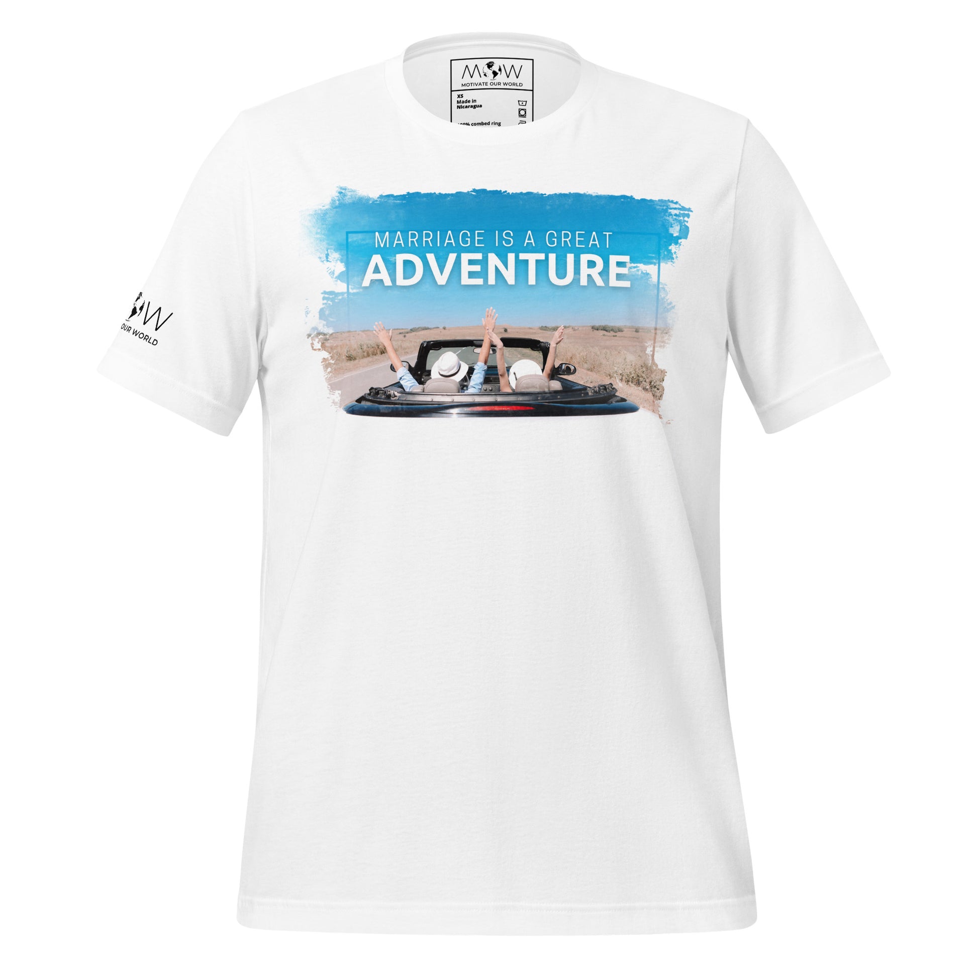 Marriage Is a Great Adventure – Road Trip Edition White Motivational Men's T-Shirt