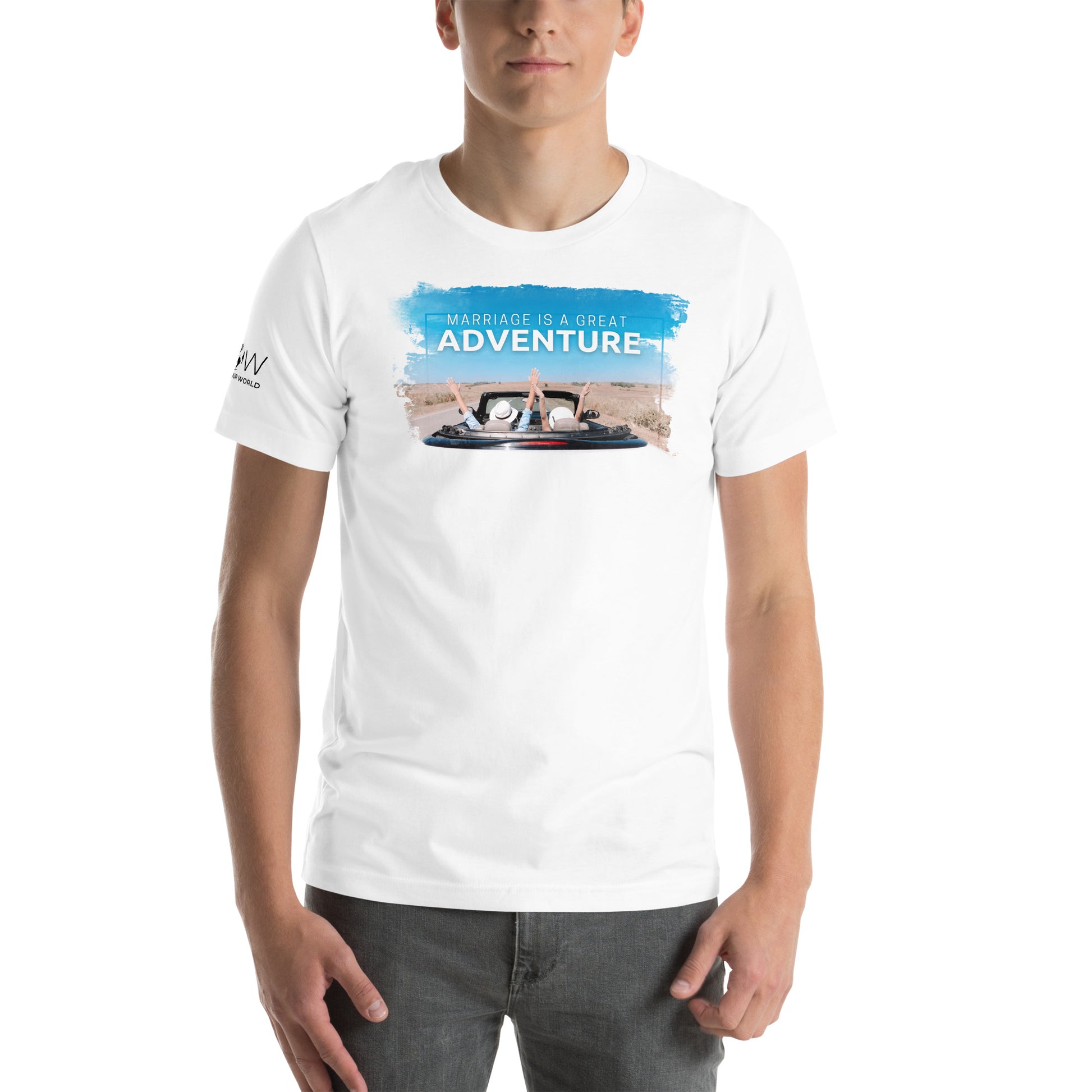 Marriage Is a Great Adventure – Road Trip Edition White Motivational Men's T-Shirt