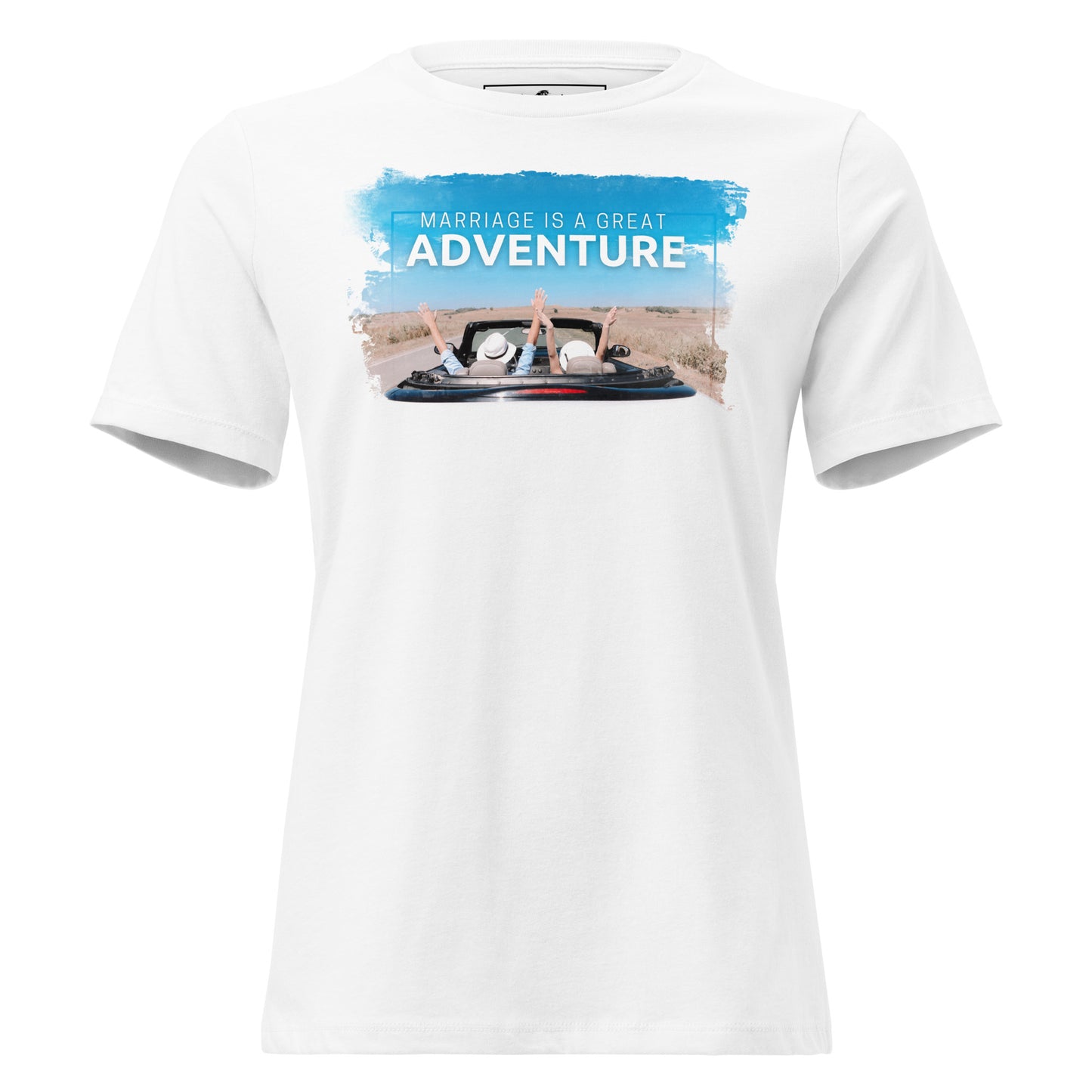 Marriage Is a Great Adventure – Road Trip Edition White Motivational Women’s T-Shirt