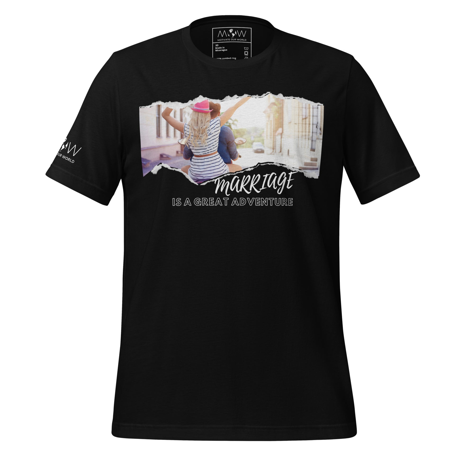 Marriage Is a Great Adventure – Scooter Ride Edition Black Motivational Men's T-Shirt