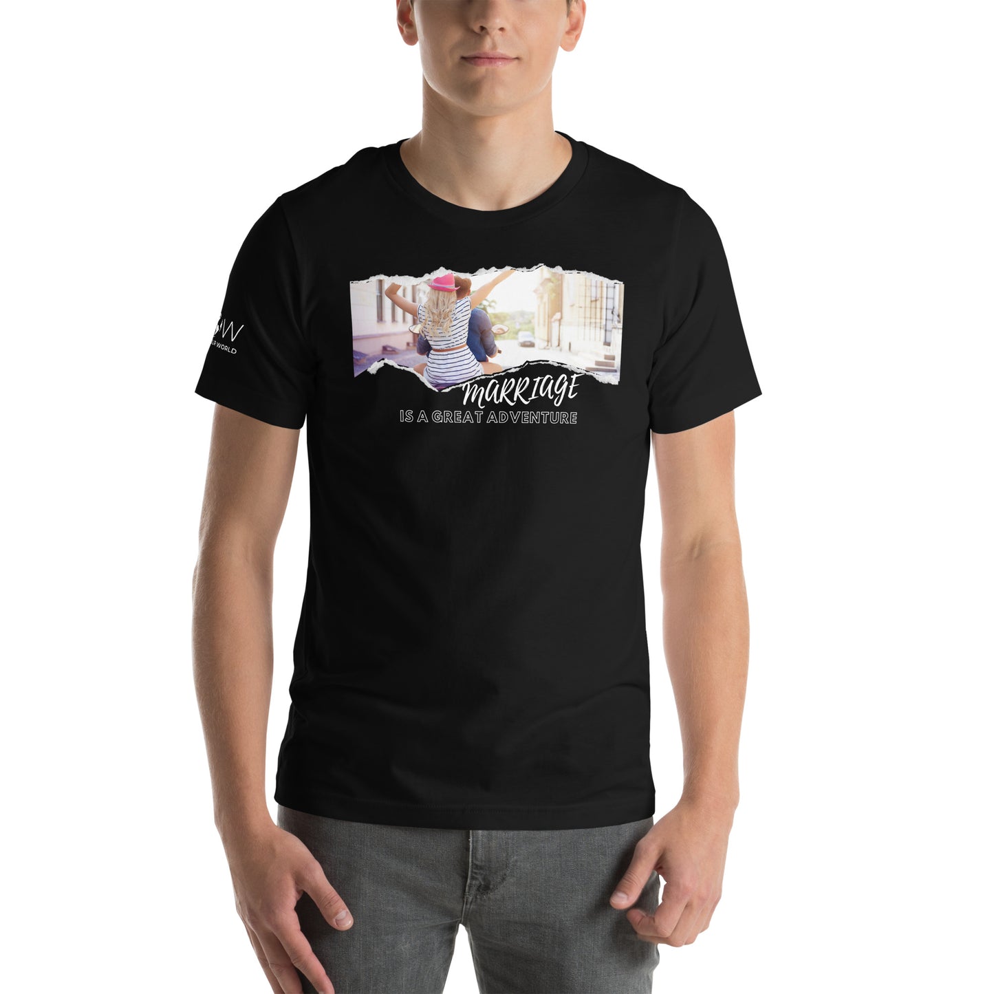 Marriage Is a Great Adventure – Scooter Ride Edition Black Motivational Men's T-Shirt