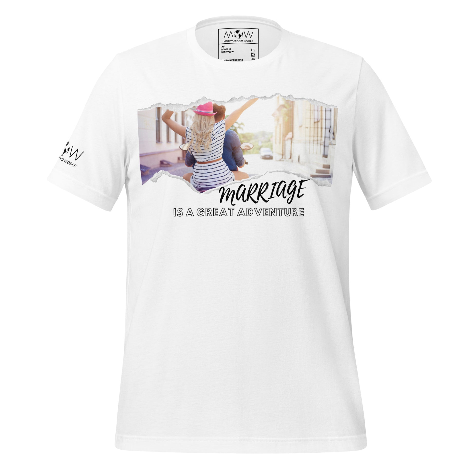 Marriage Is a Great Adventure – Scooter Ride Edition White Motivational Men's T-Shirt