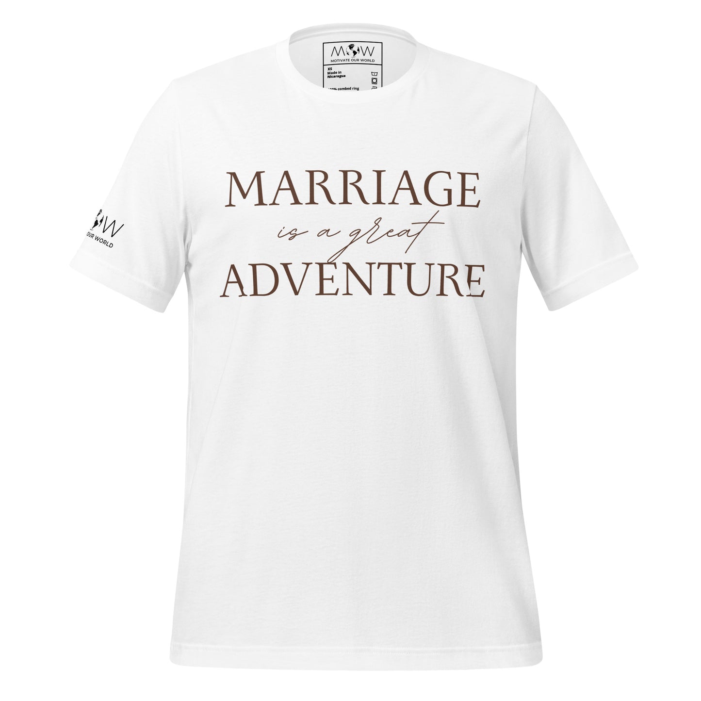 Marriage Is a Great Adventure White Motivational Men's T-Shirt