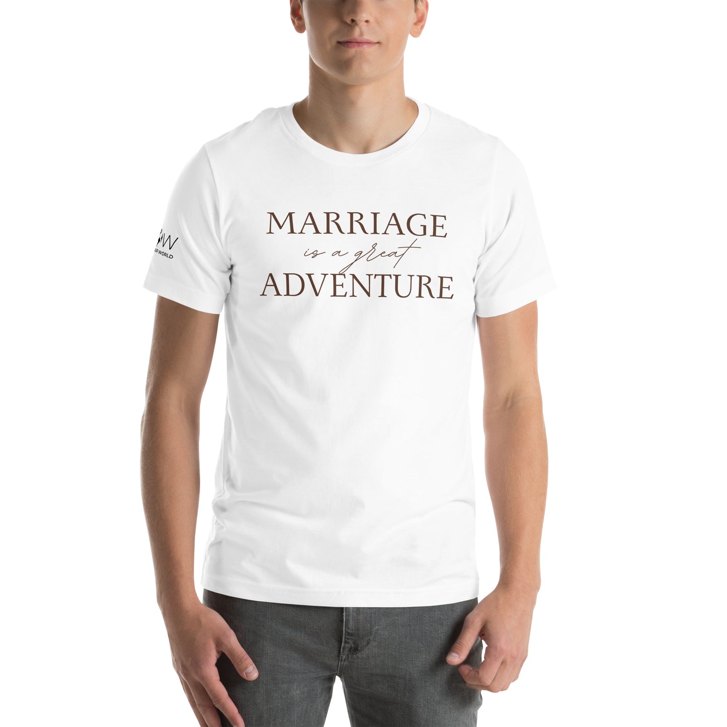 Marriage Is a Great Adventure White Motivational Men's T-Shirt