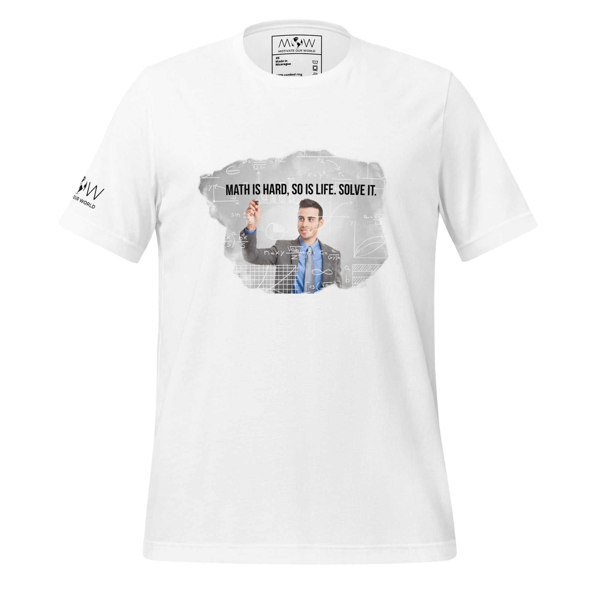 Math is Hard, So is Life Men's Motivational White T-Shirt