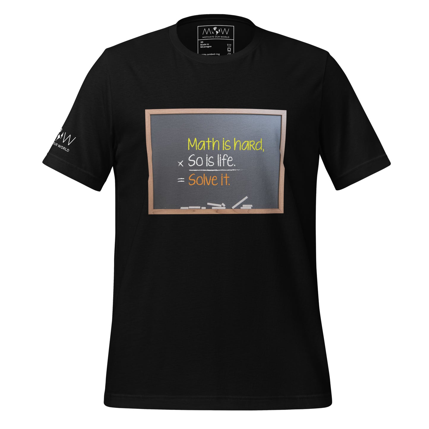 Math is Hard, So is Life Men's Motivational Black T-Shirt
