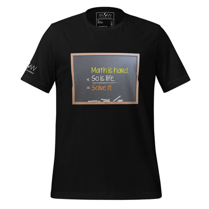 Math is Hard, So is Life Men's Motivational Black T-Shirt
