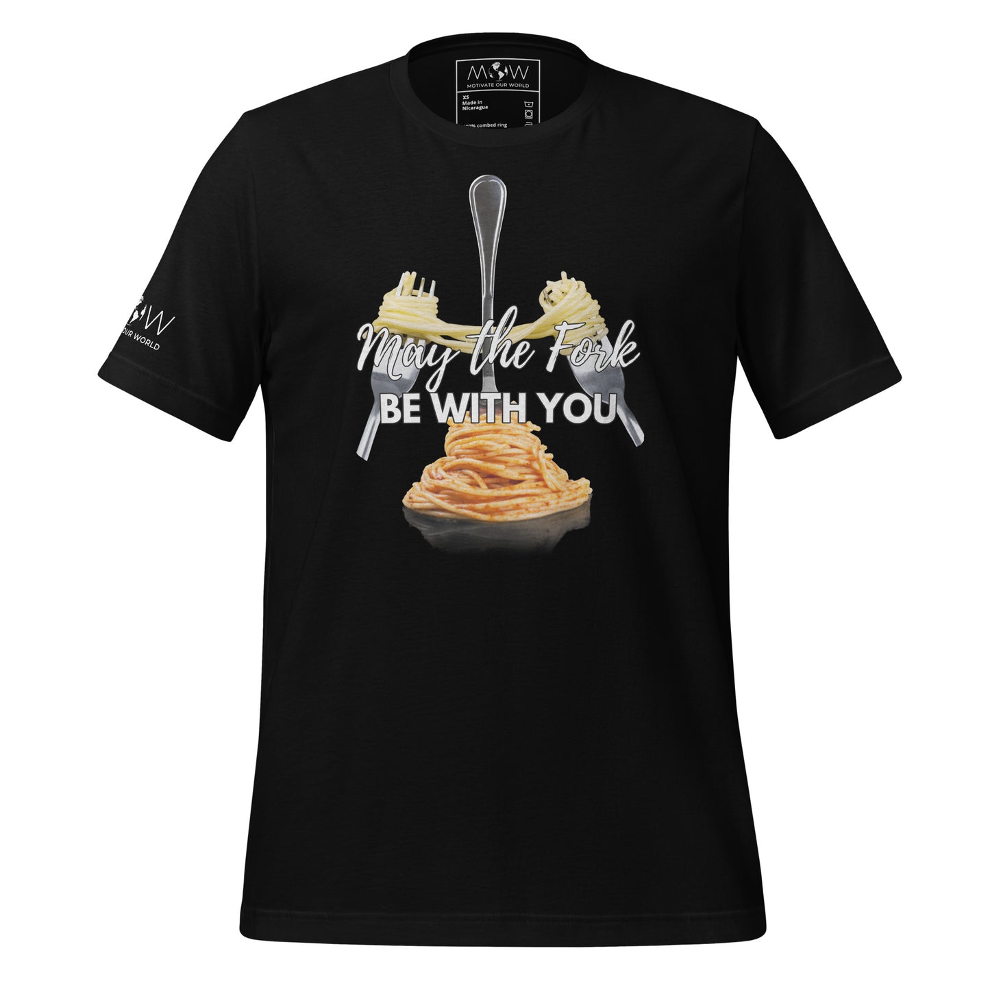 May the Fork Be With You Men's Motivational Black T-Shirt