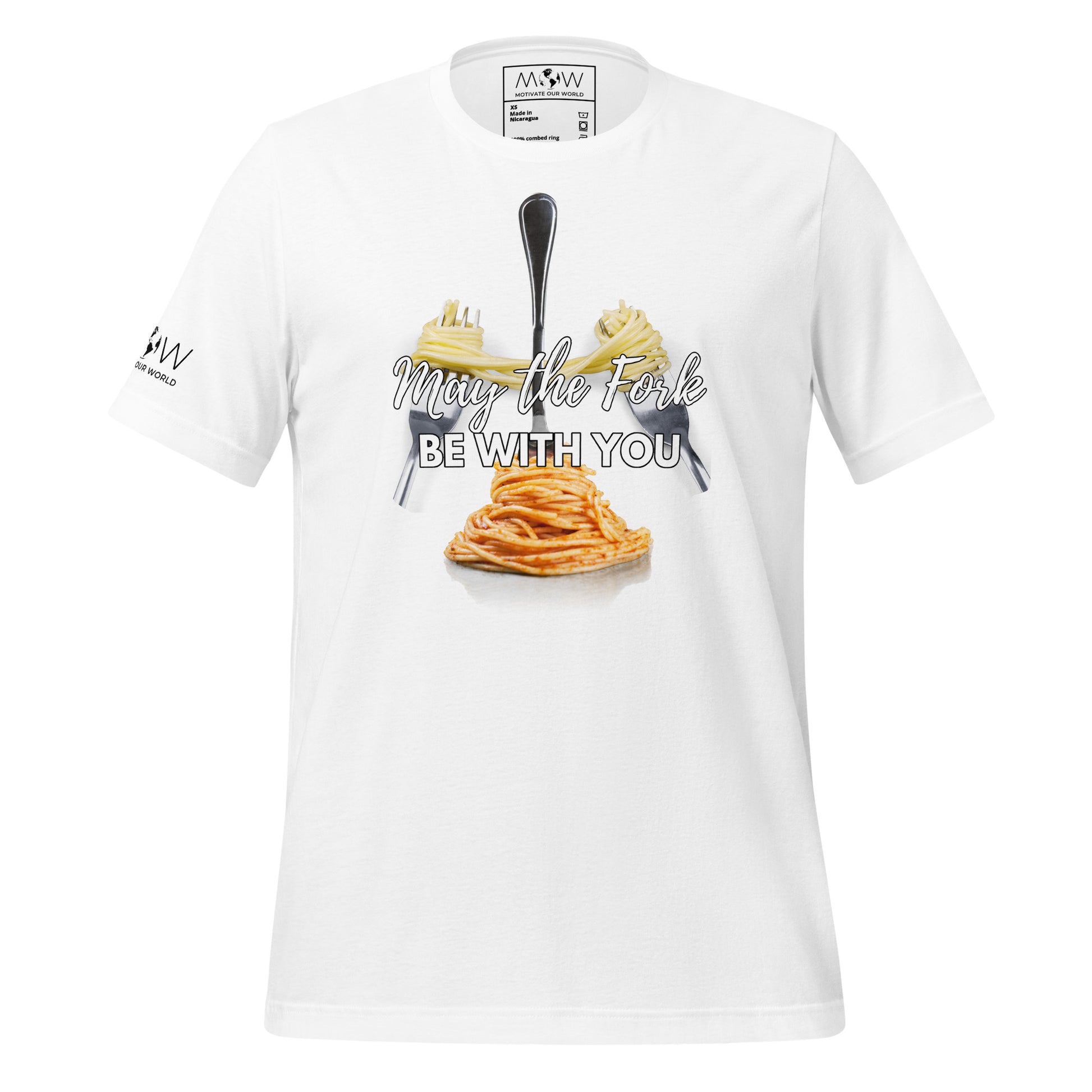 May the Fork Be With You Men's Motivational White T-Shirt