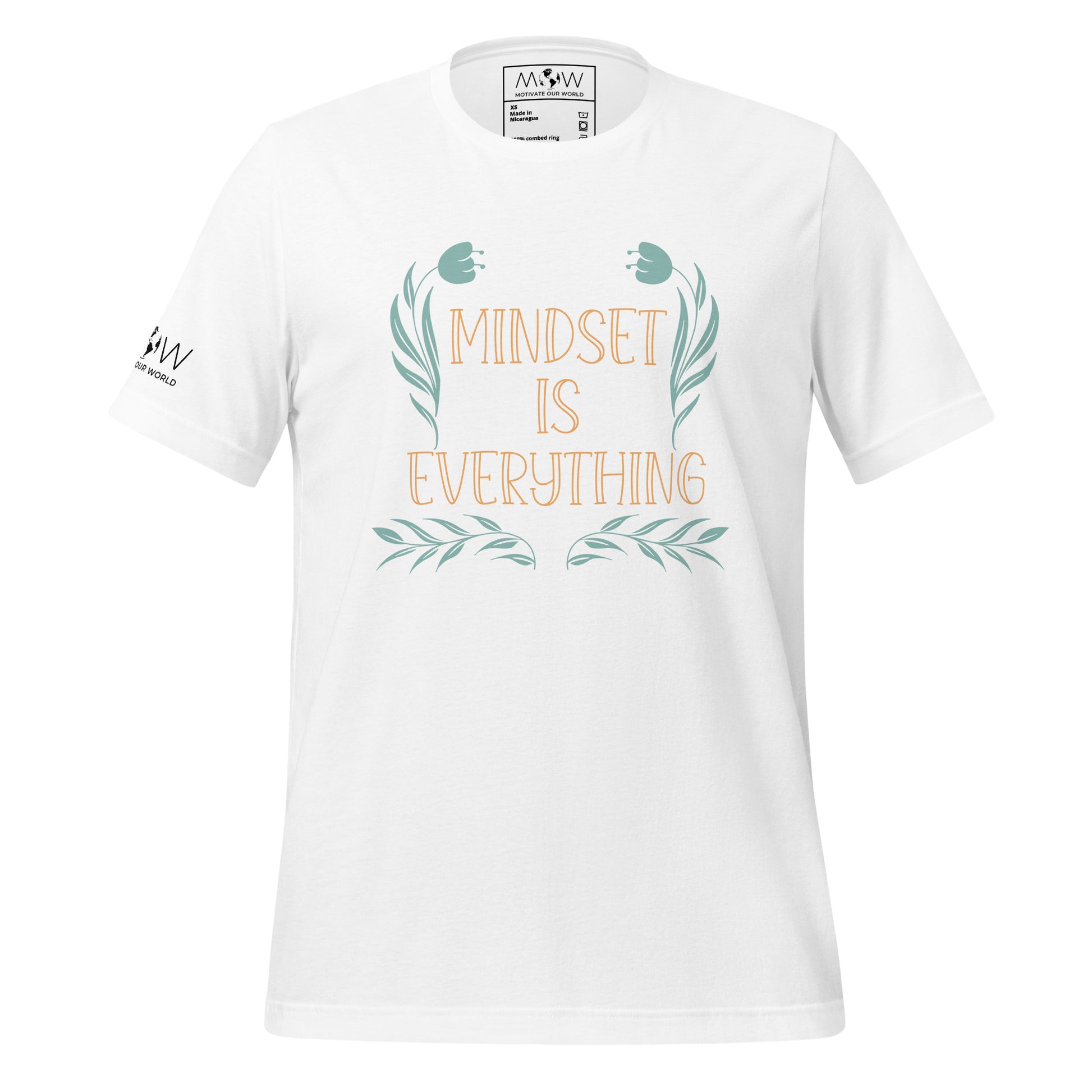 Mindset is Everything II Men's Motivational White T-Shirt
