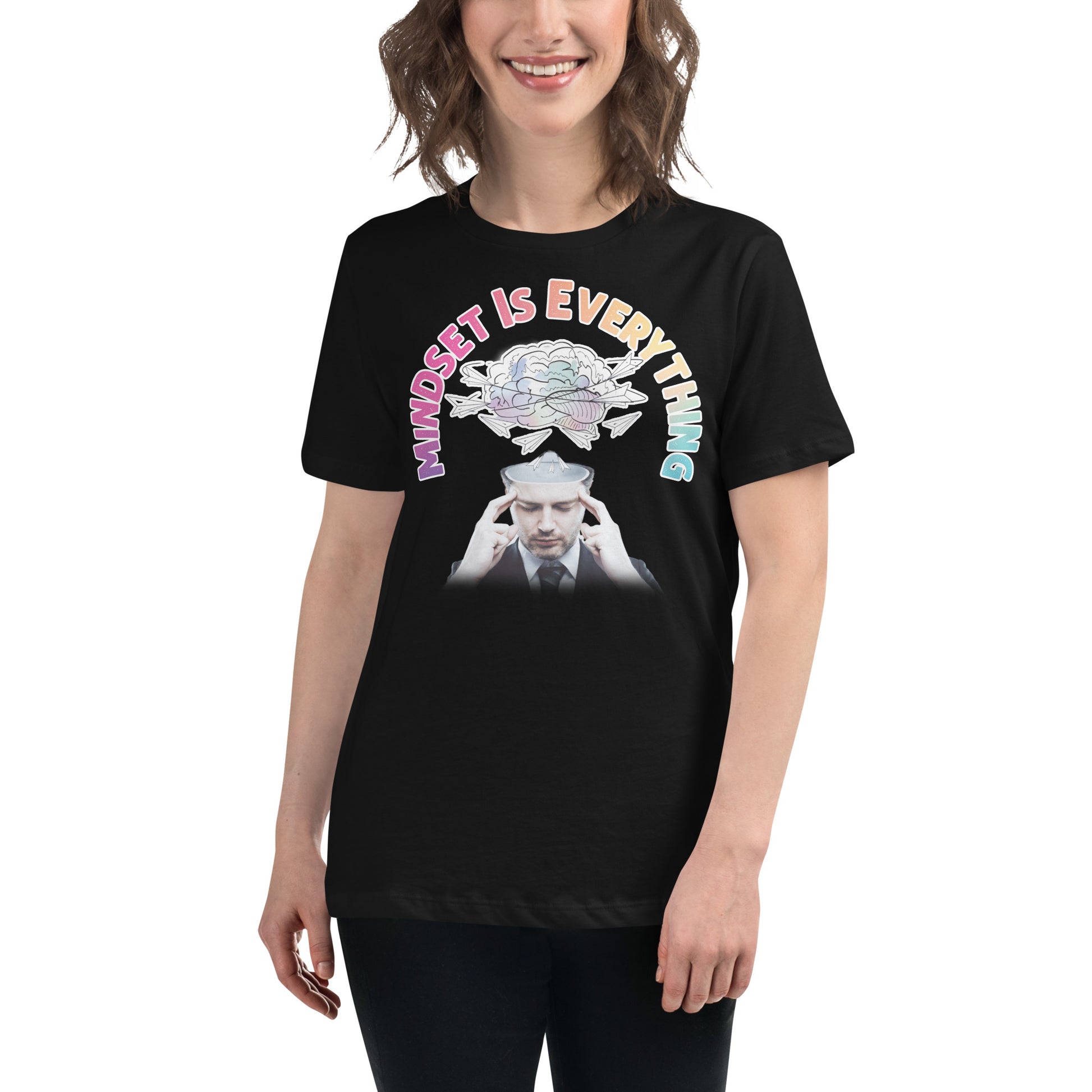 Mindset is Everything IV Black Motivational Women’s T-Shirt Lifestyle
