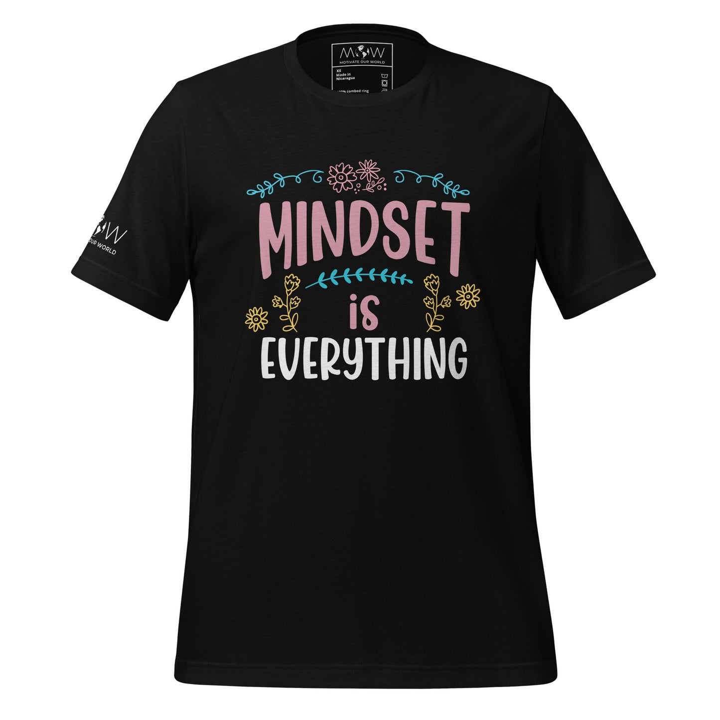 Mindset is Everything Men's Motivational Black T-Shirt