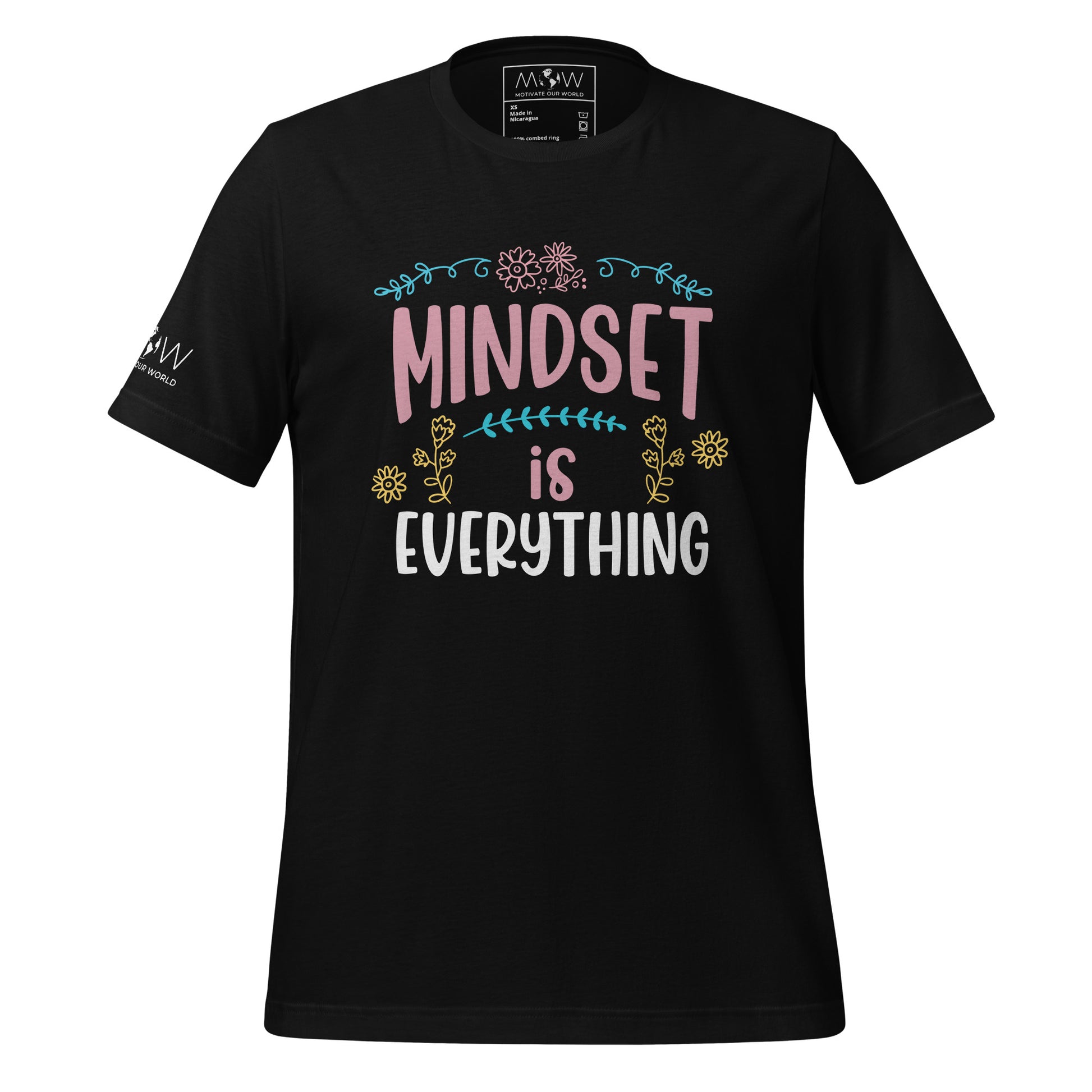 Mindset is Everything Men's Motivational Black T-Shirt