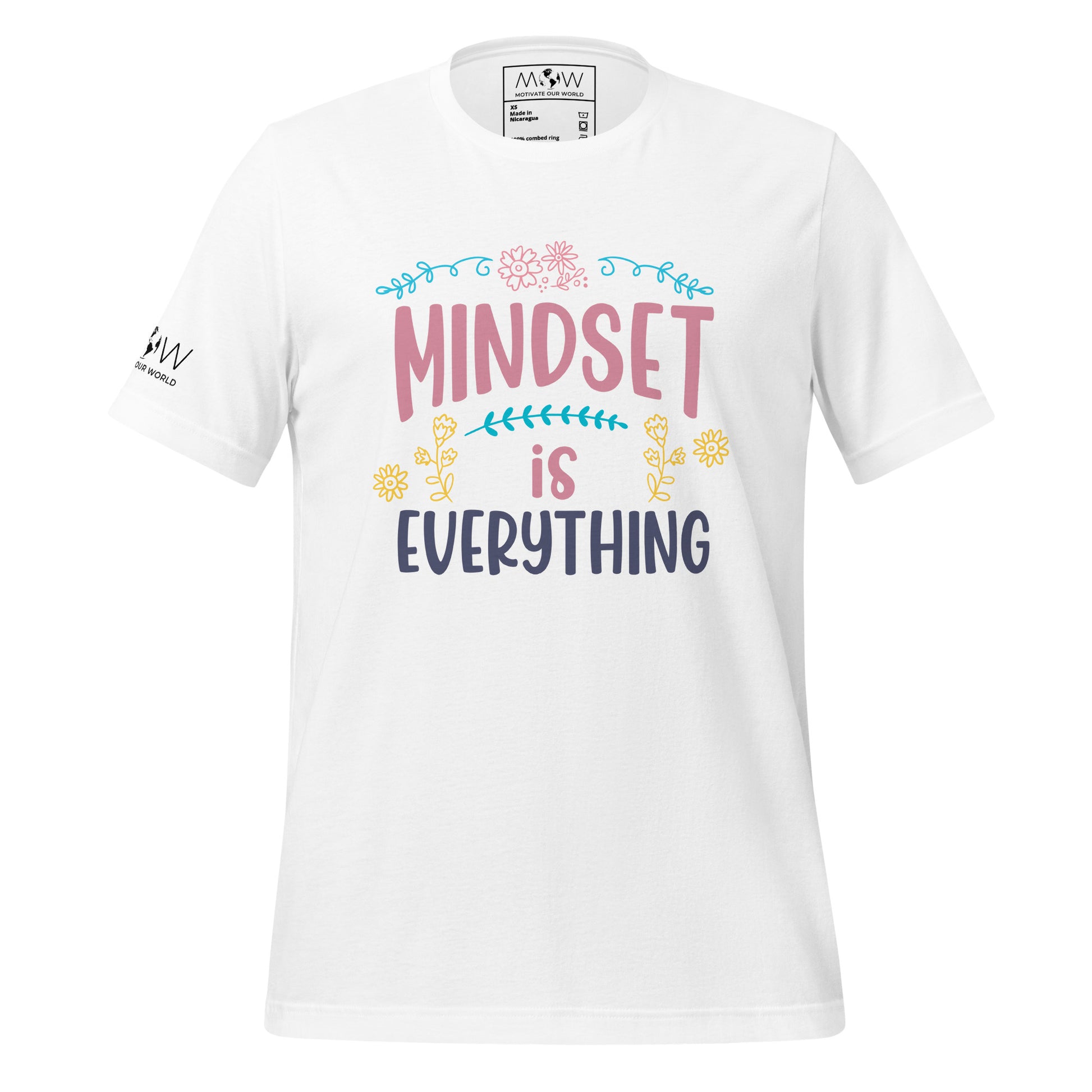Mindset is Everything Men's Motivational White T-Shirt