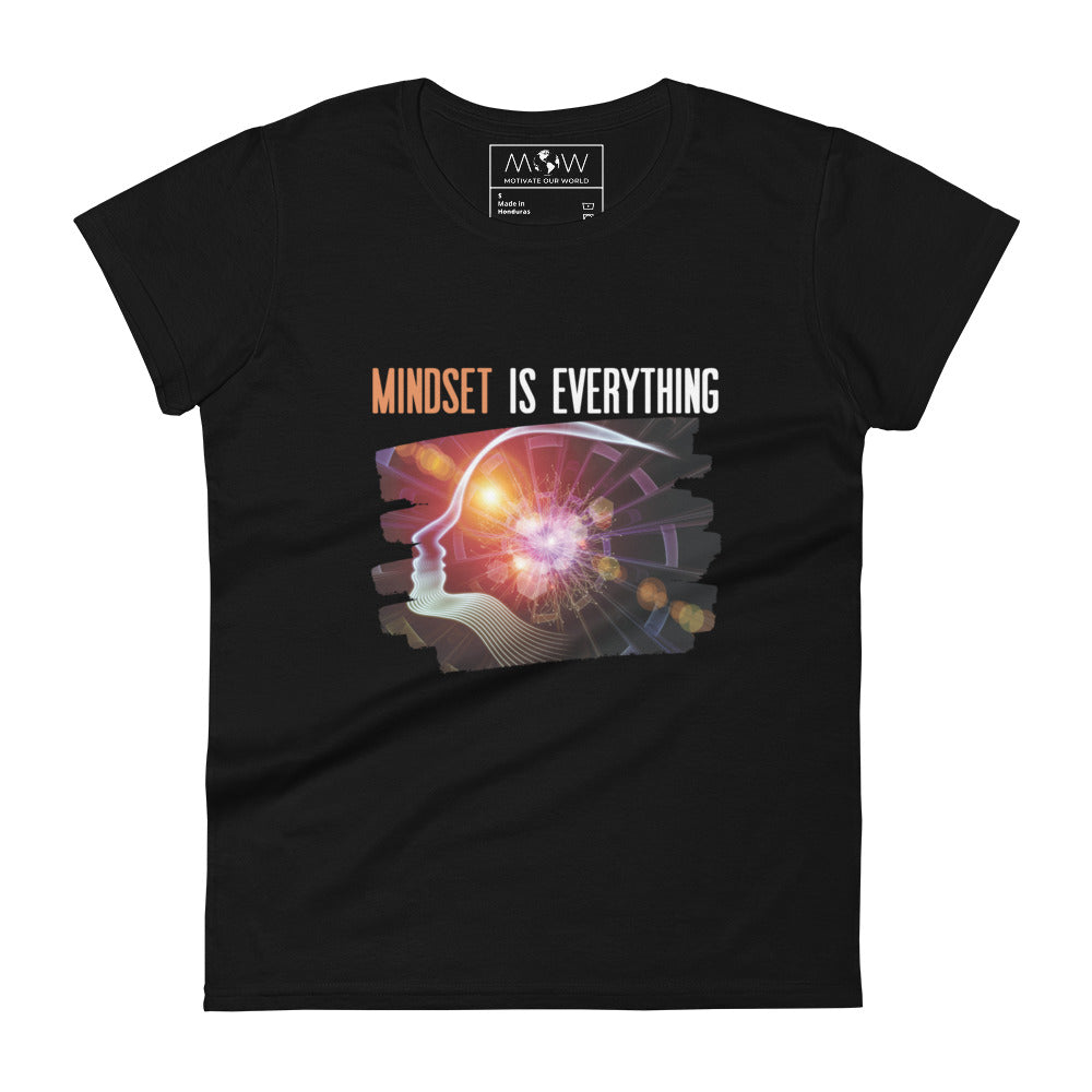 Mindset is Everything V Women’s Motivational Black  T-Shirt