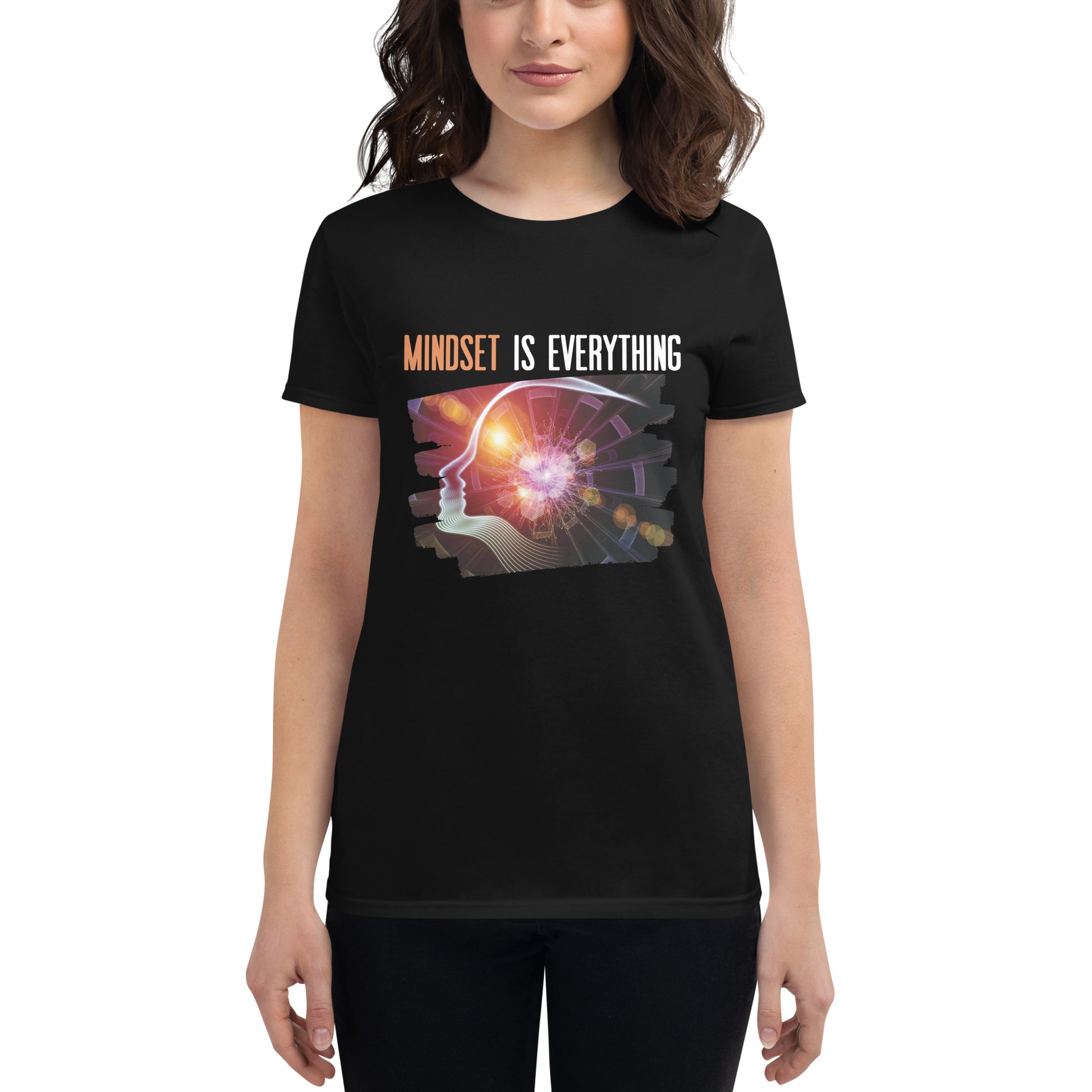 Mindset is Everything V Women’s Motivational Black  T-Shirt