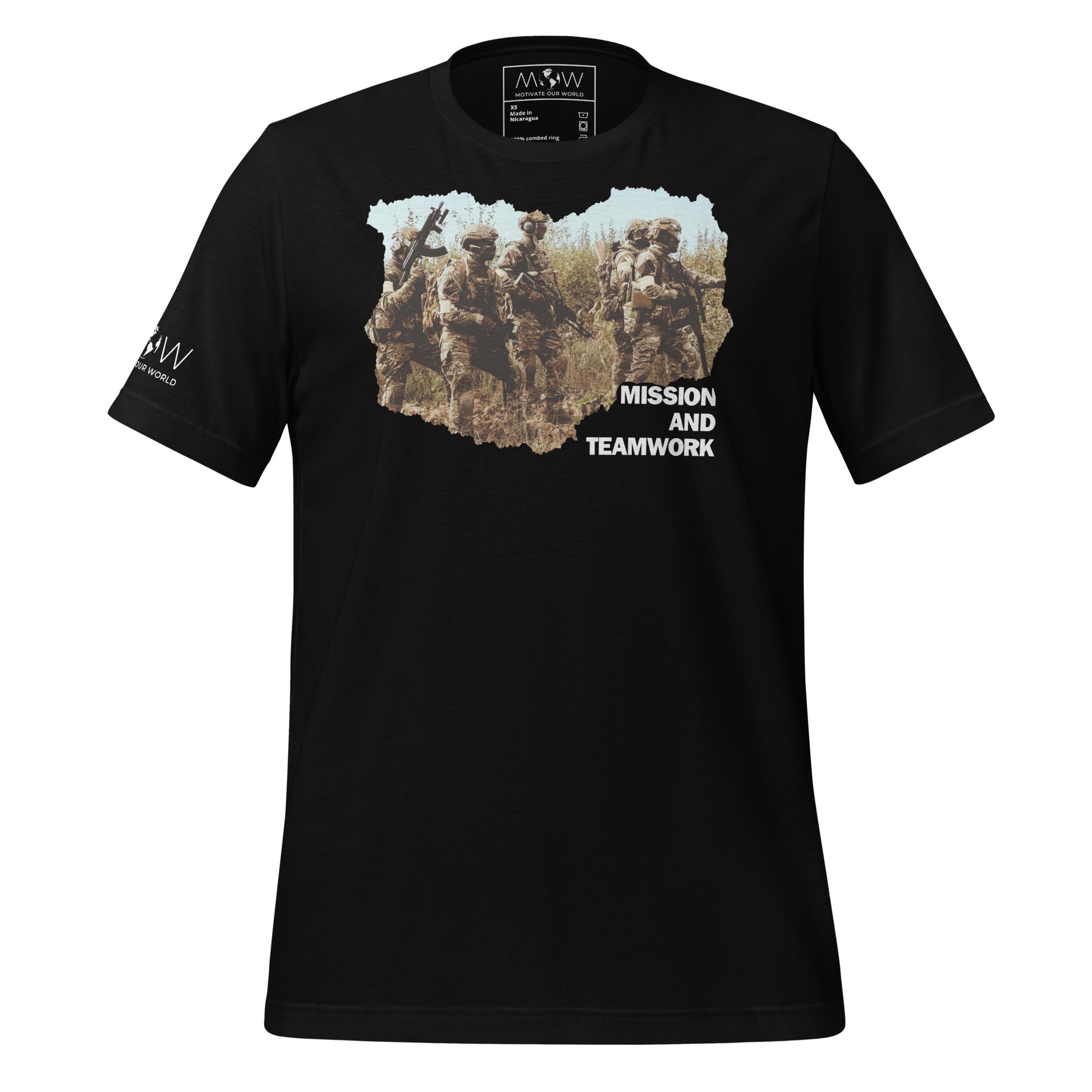 Mission and Teamwork III Men's Motivational Black T-Shirt