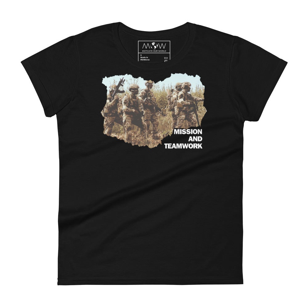 Mission and Teamwork III Women’s Motivational Black T-Shirt