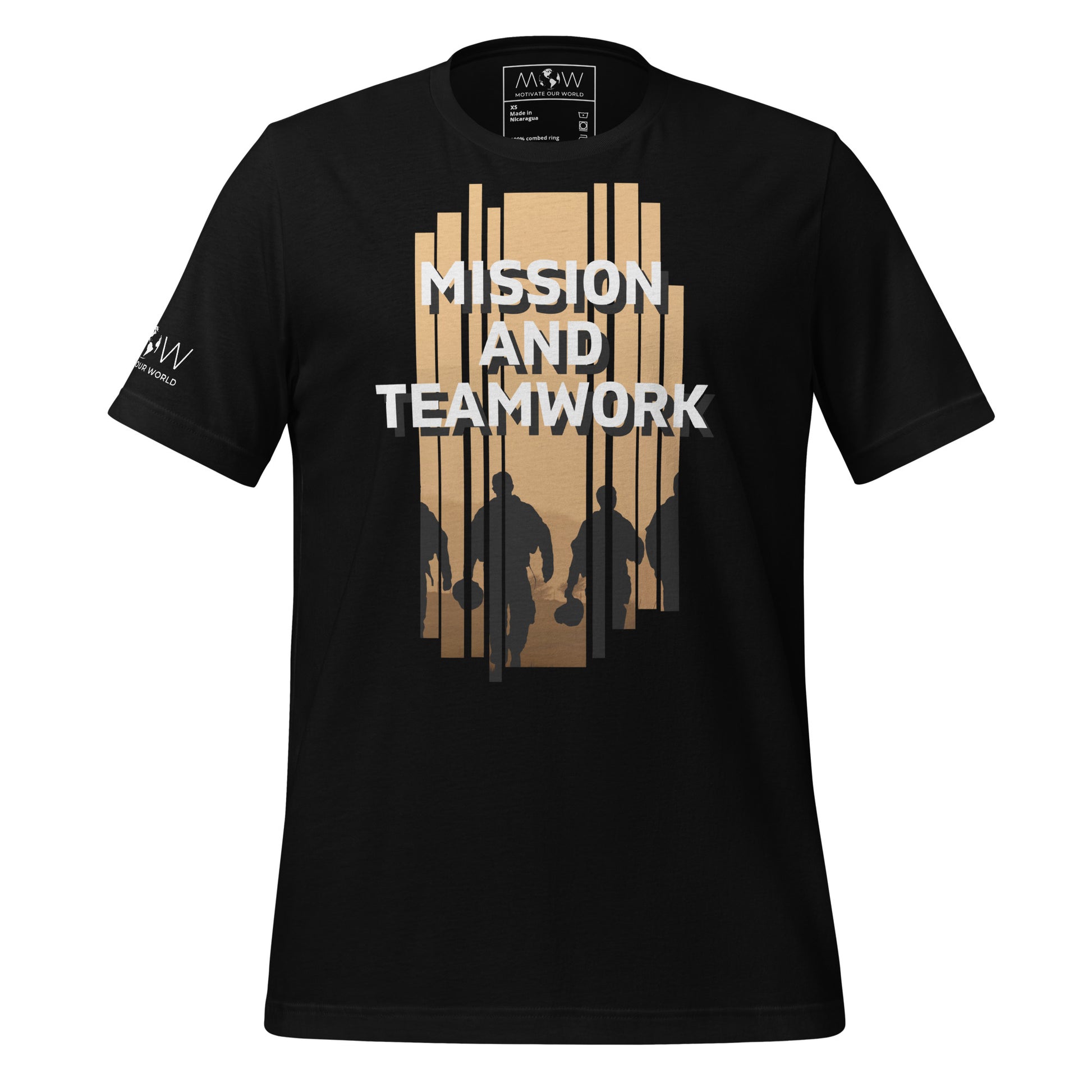 Mission and Teamwork II Men's Motivational Black T-Shirt