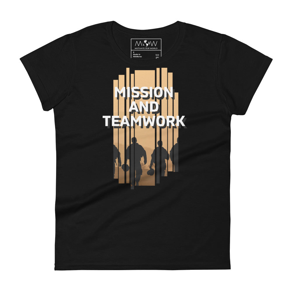 Mission and Teamwork II Women’s Motivational Black T-Shirt