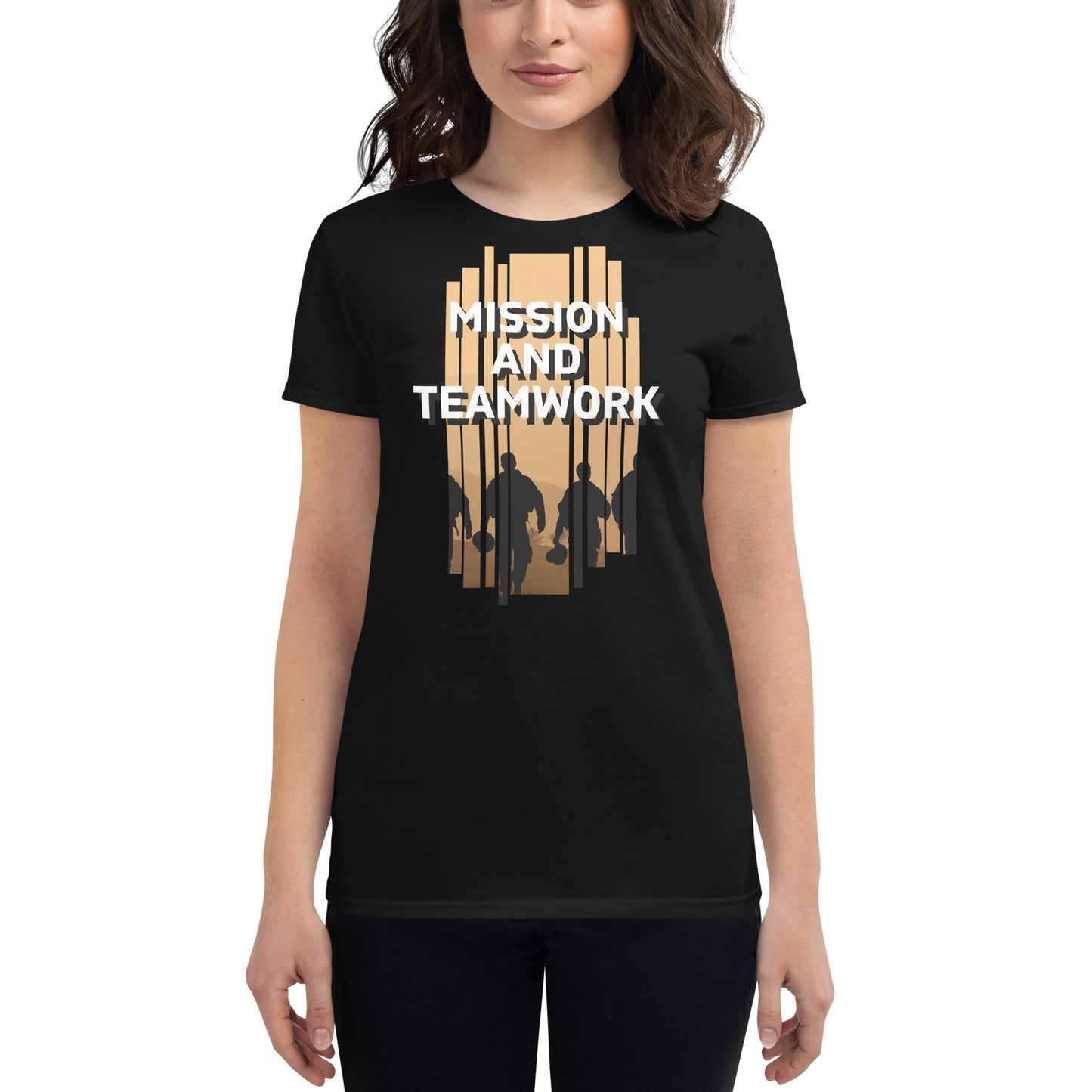 Mission and Teamwork II Women’s Motivational Black T-Shirt