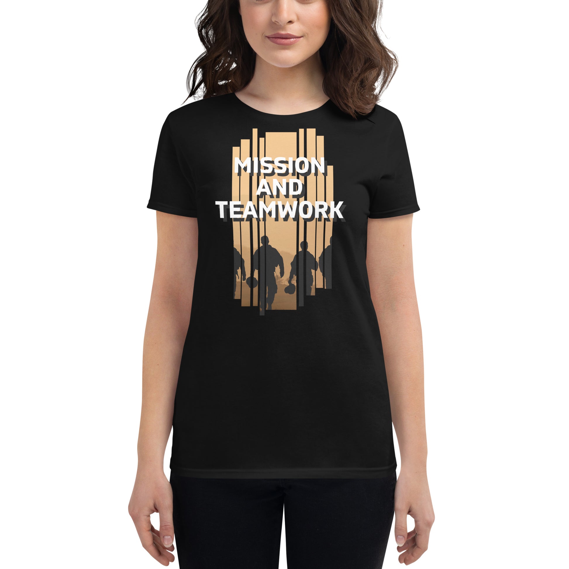 Mission and Teamwork II Women’s Motivational Black T-Shirt